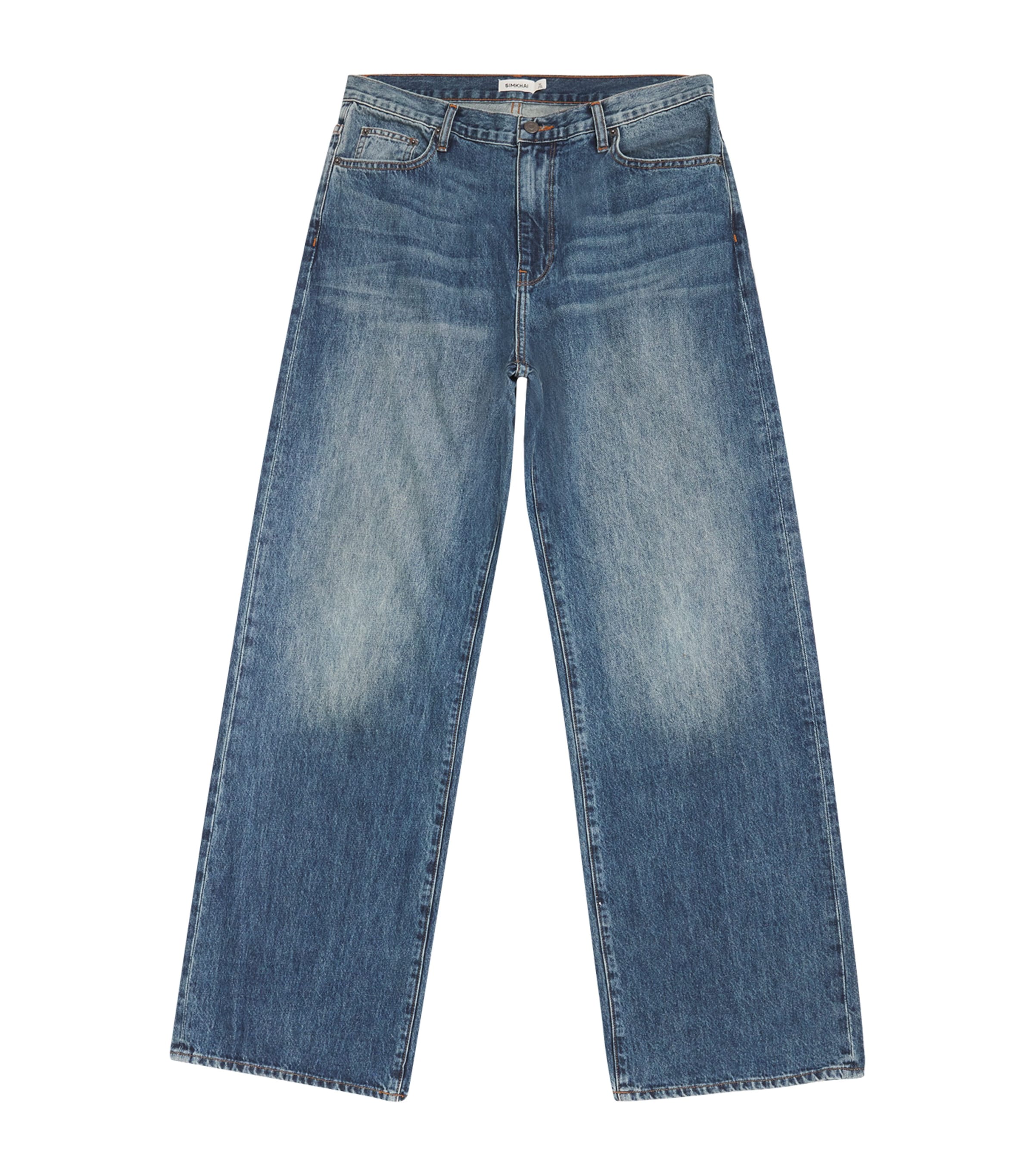 SIMKHAI MID-RISE WIDE-LEG JEANS 