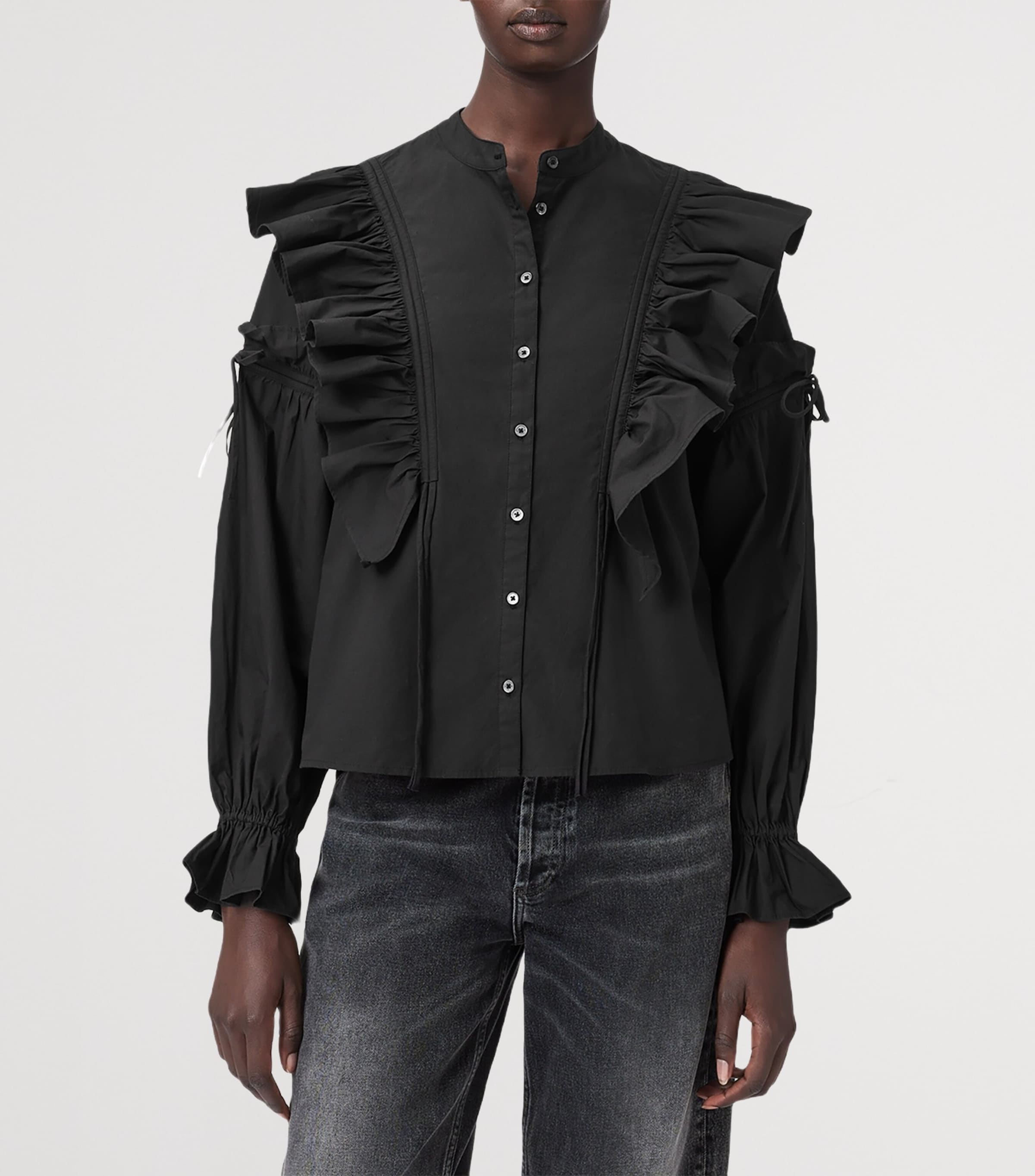Cotton Poplin Lulu Shirt BLACK Image 5