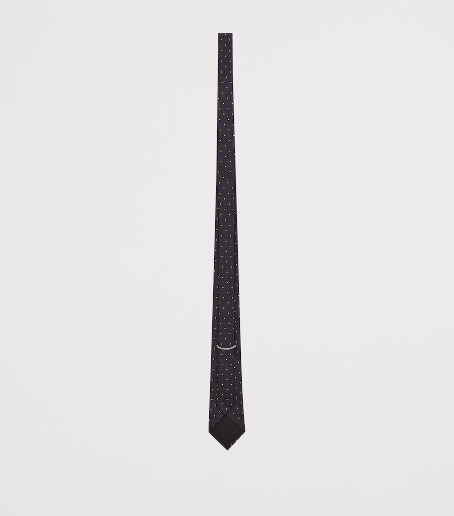 Saint Laurent Silk Polka-Dot Tie Image 2
