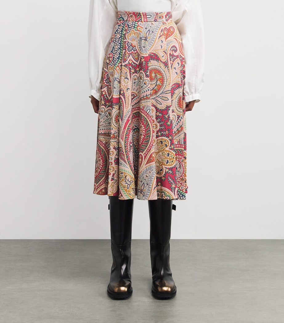 Paisley Pleated Midi Skirt X0867 Image 3