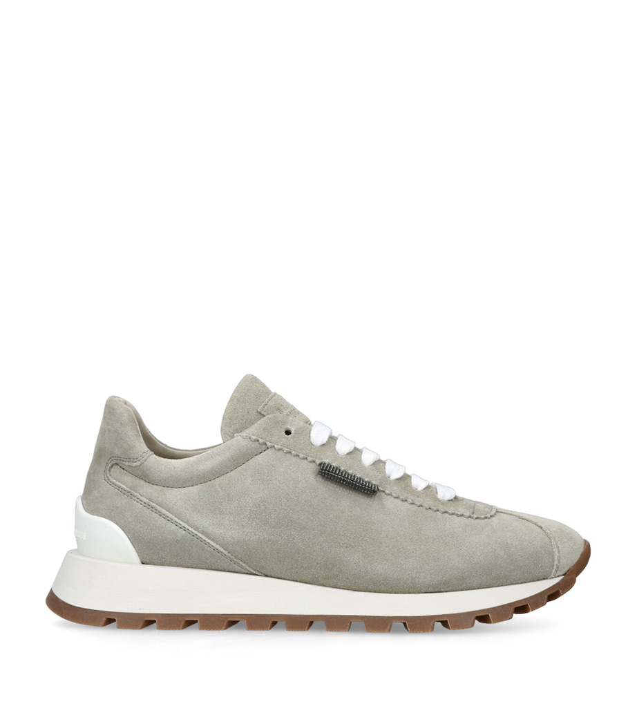 Suede Tab Sneakers PALE GREEN Image 1