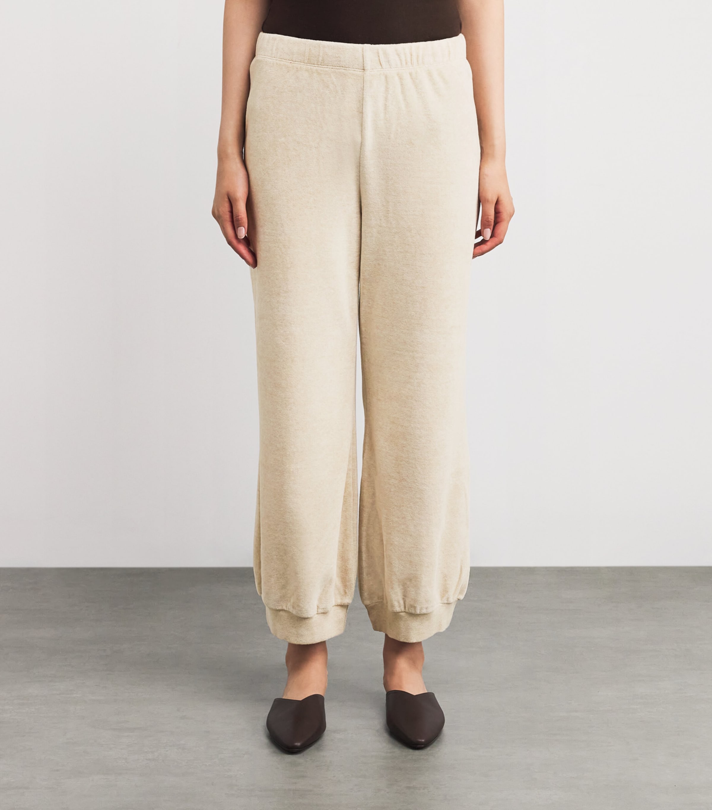 Cotton-Blend Harem Sweatpants OATMEAL HEATHER Image 3