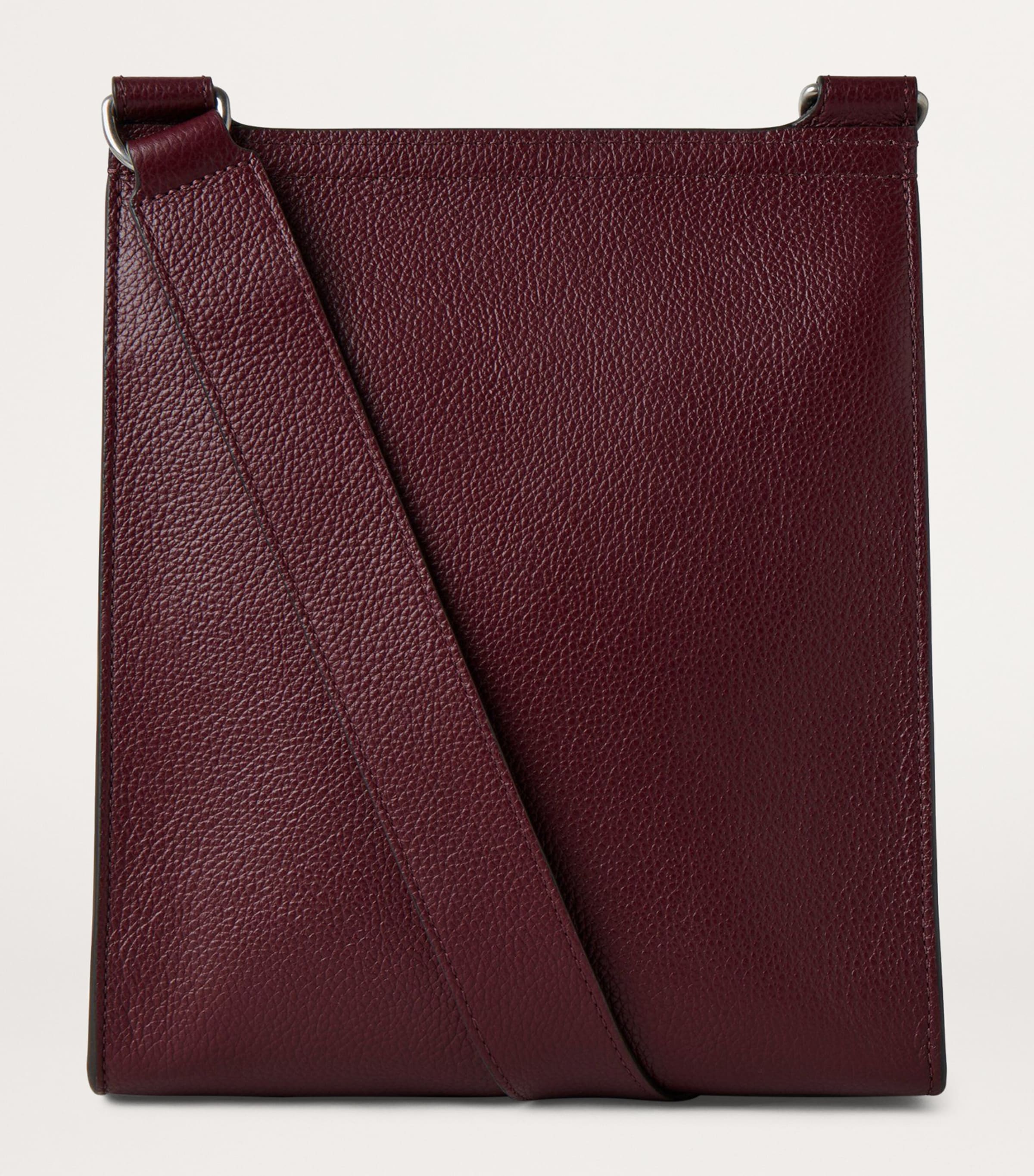 Leather Antony Messenger Bag BLACK CHERRY Image 3