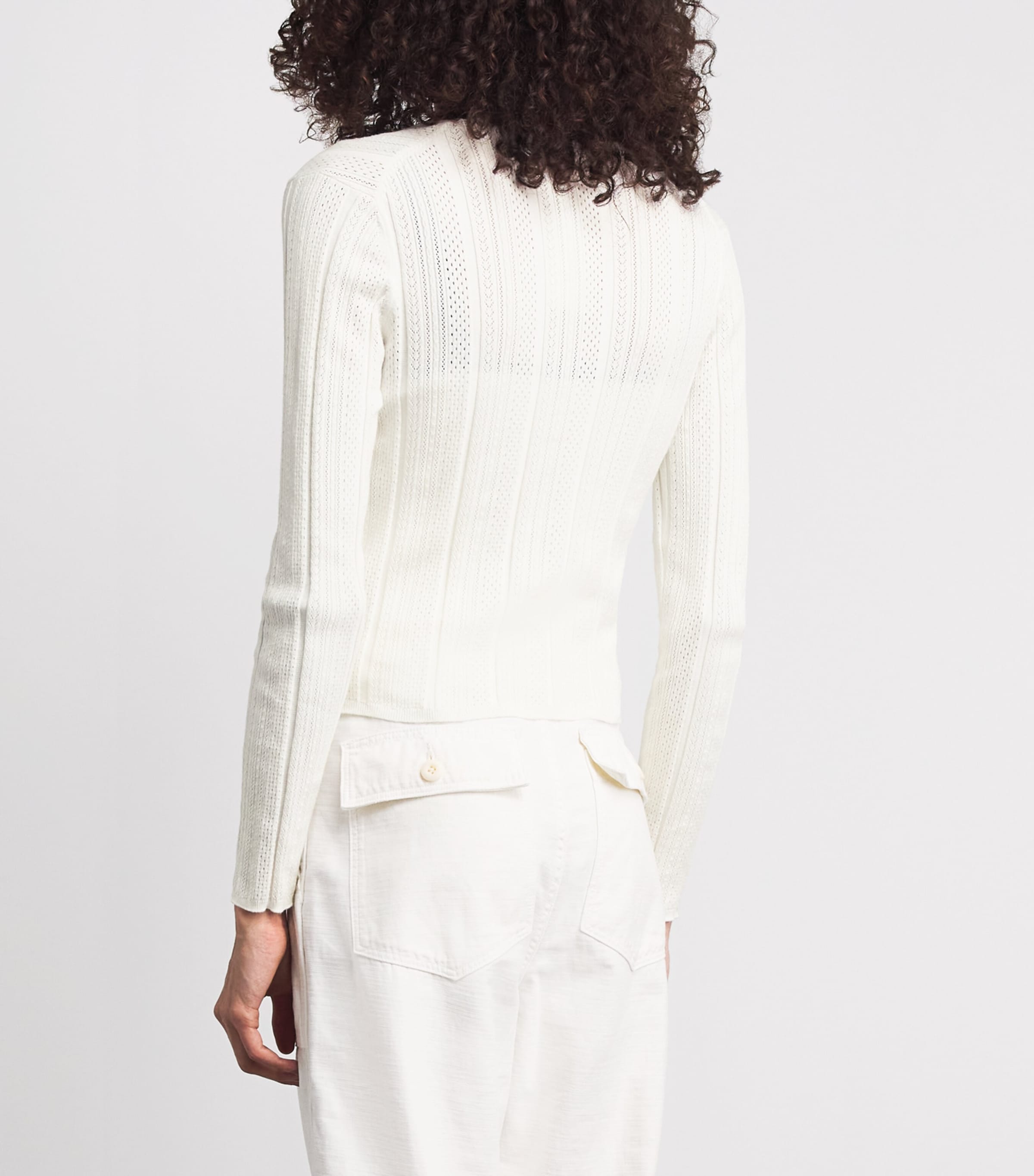 Maje Womens Pointelle-Knit Cardigan and Tank Top Set White Image 5