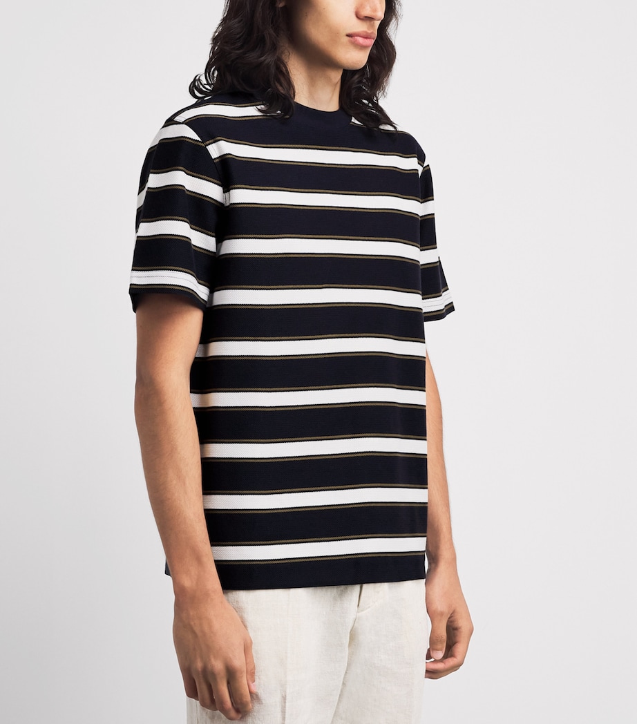 Barbour Mens Stripe T-Shirt Dark Navy Image 4