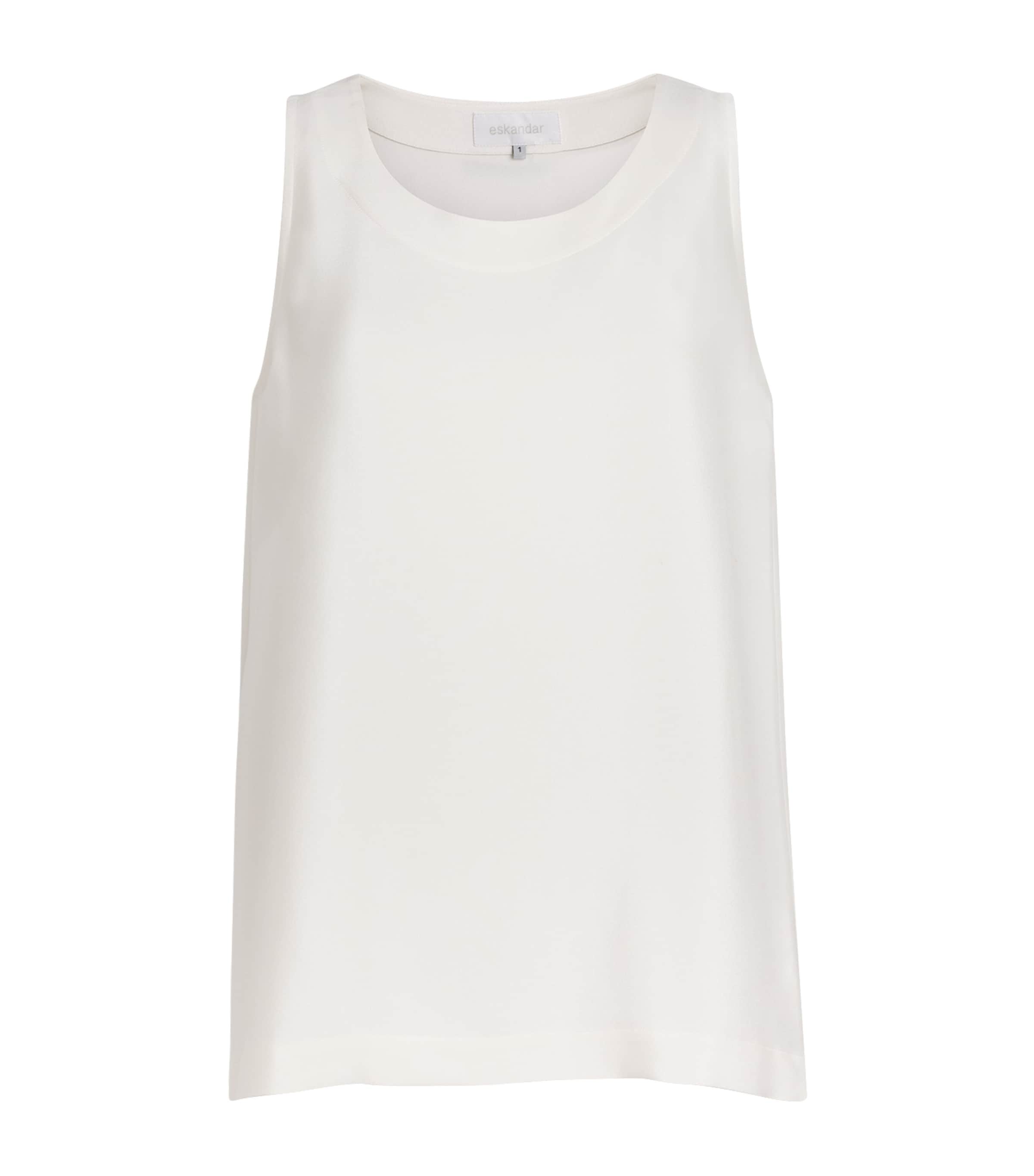 Eskandar Womens Silk Sleeveless Top White Image 1