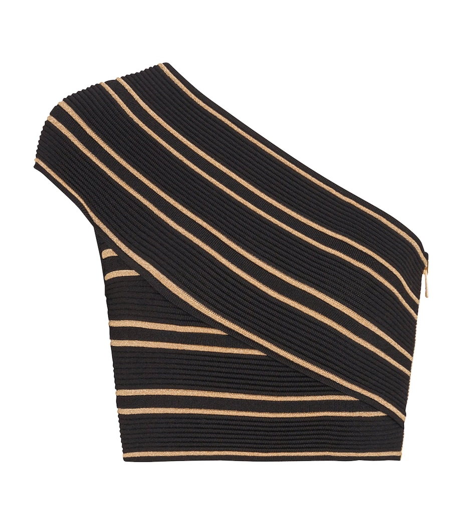 Metallic One-Shoulder Top EAD NOIR/OR Image 1