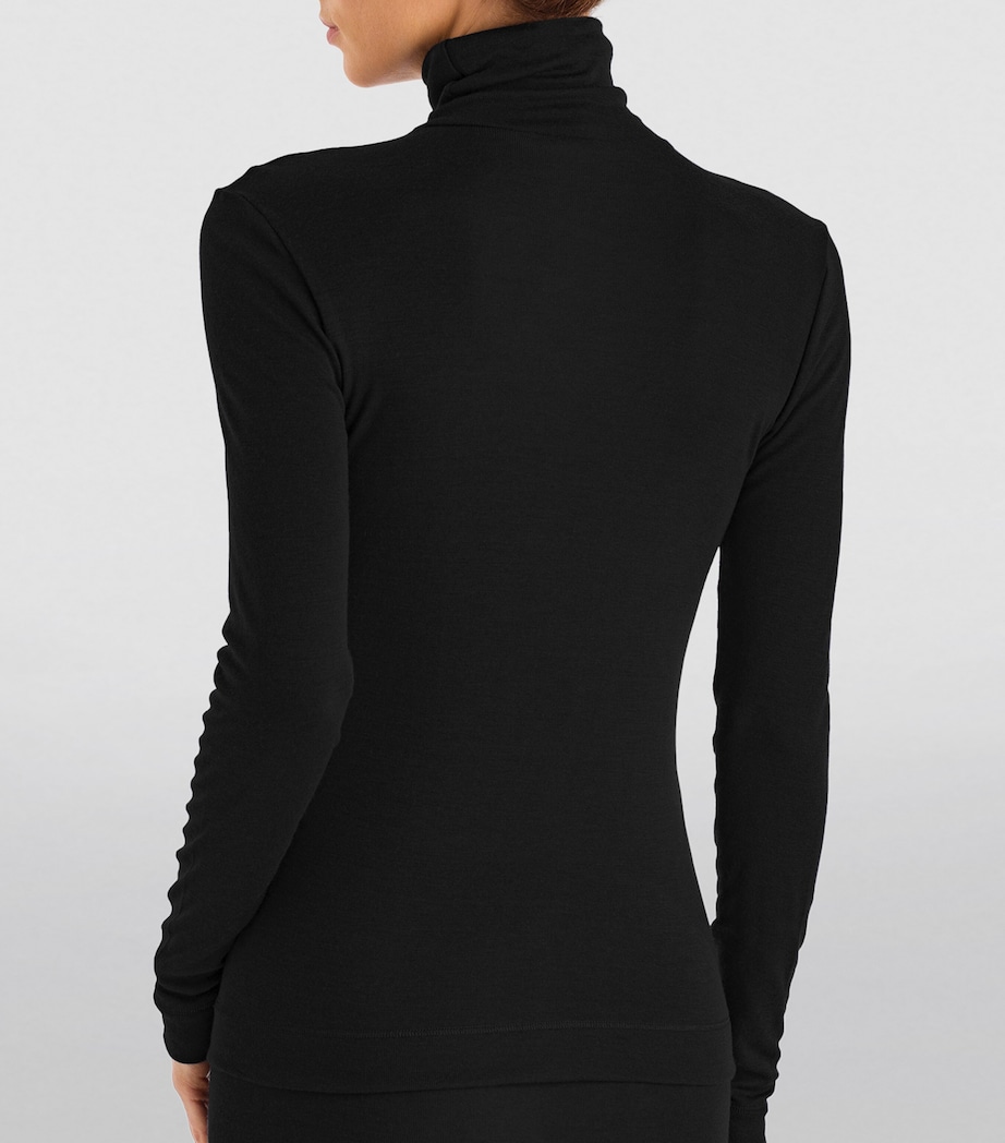 Silk-Cashmere Rollneck Top BLACK Image 5