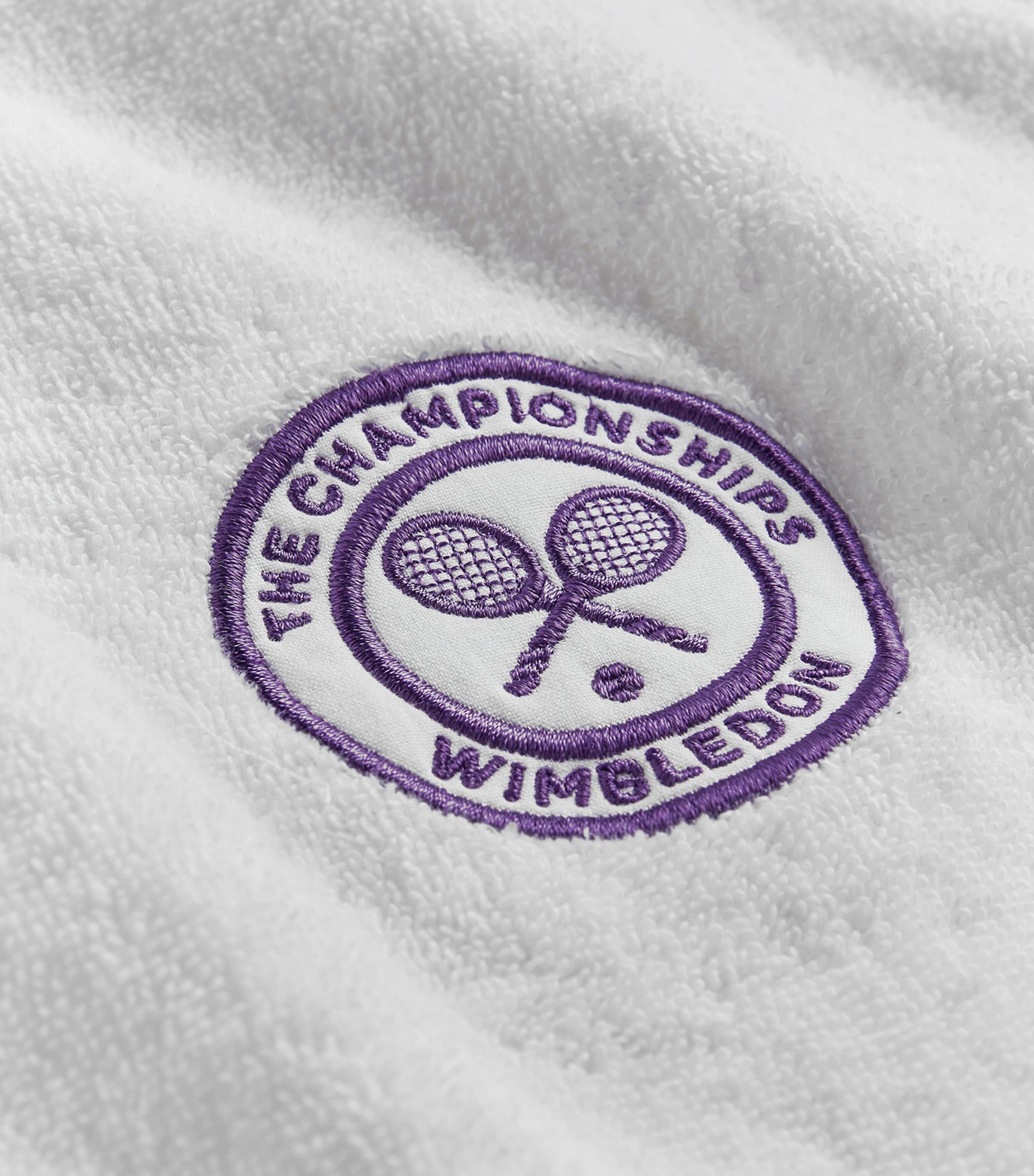 x Wimbledon Baseline Robe (Medium) WHITE/PURPLE Image 3