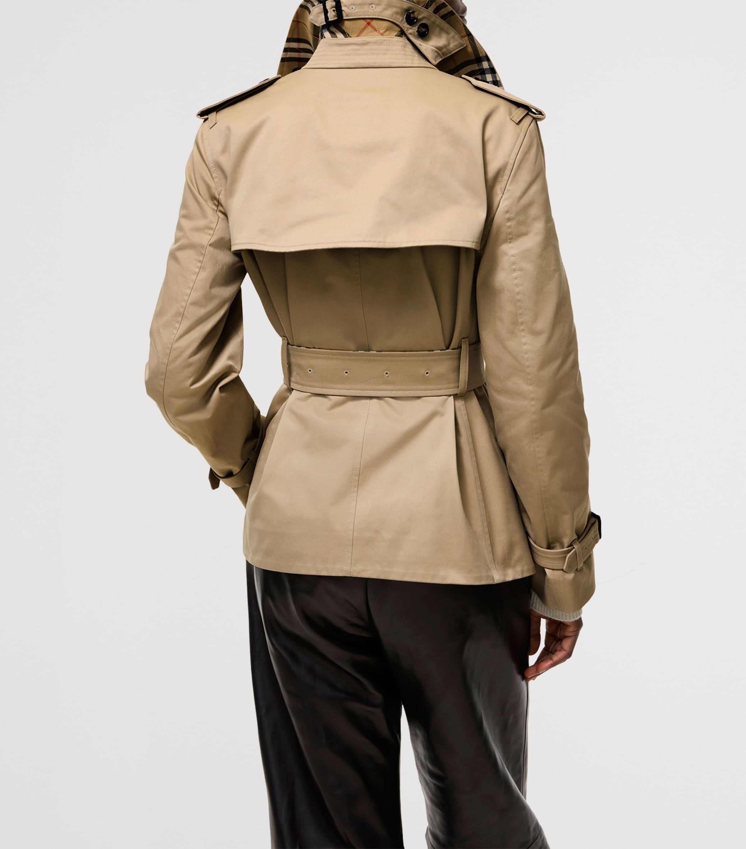 Burberry Womens Gabardine Lakefield Trench Jacket Honey Image 5