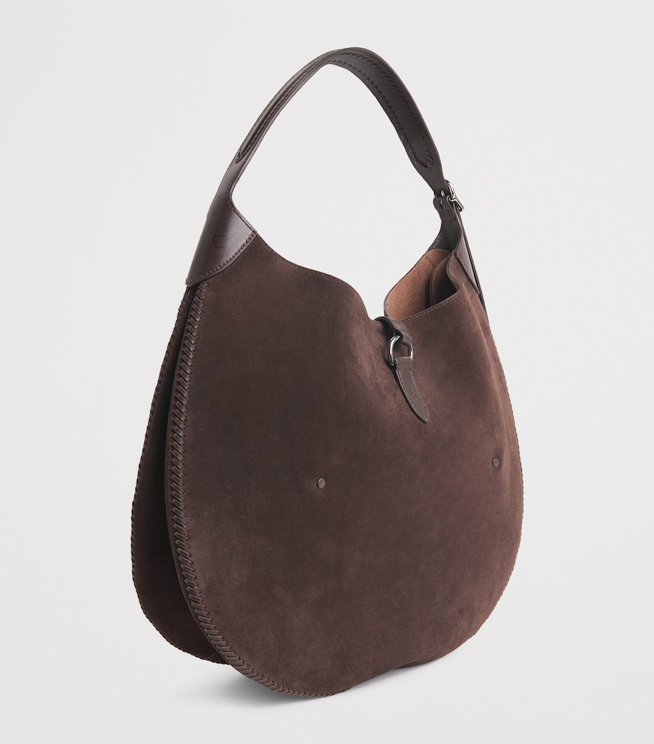 Polo Ralph Lauren Medium Suede Polo ID Shoulder Bag Chocolate/tobacco Image 3