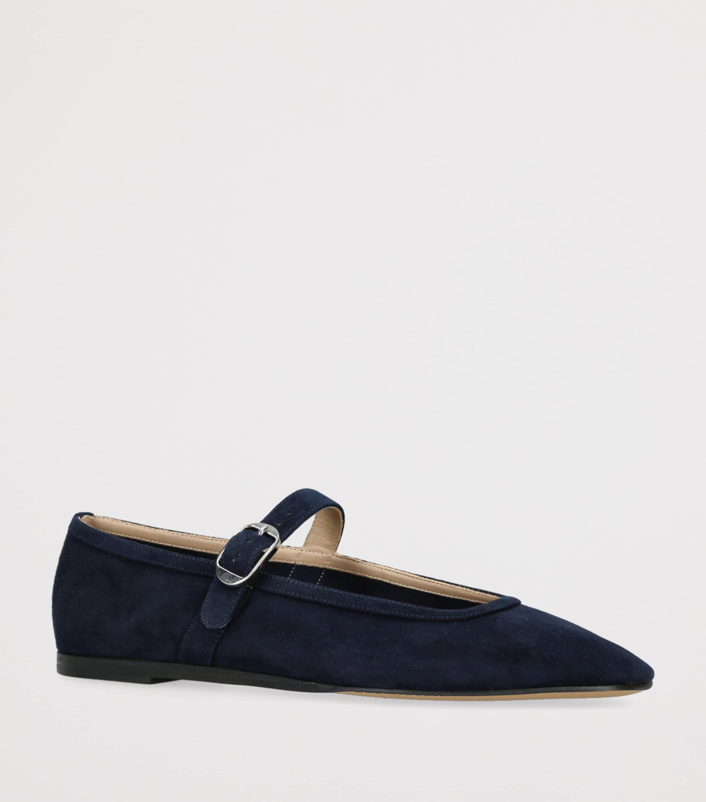 Suede Mary Jane Ballet Flats NAVY Image 3