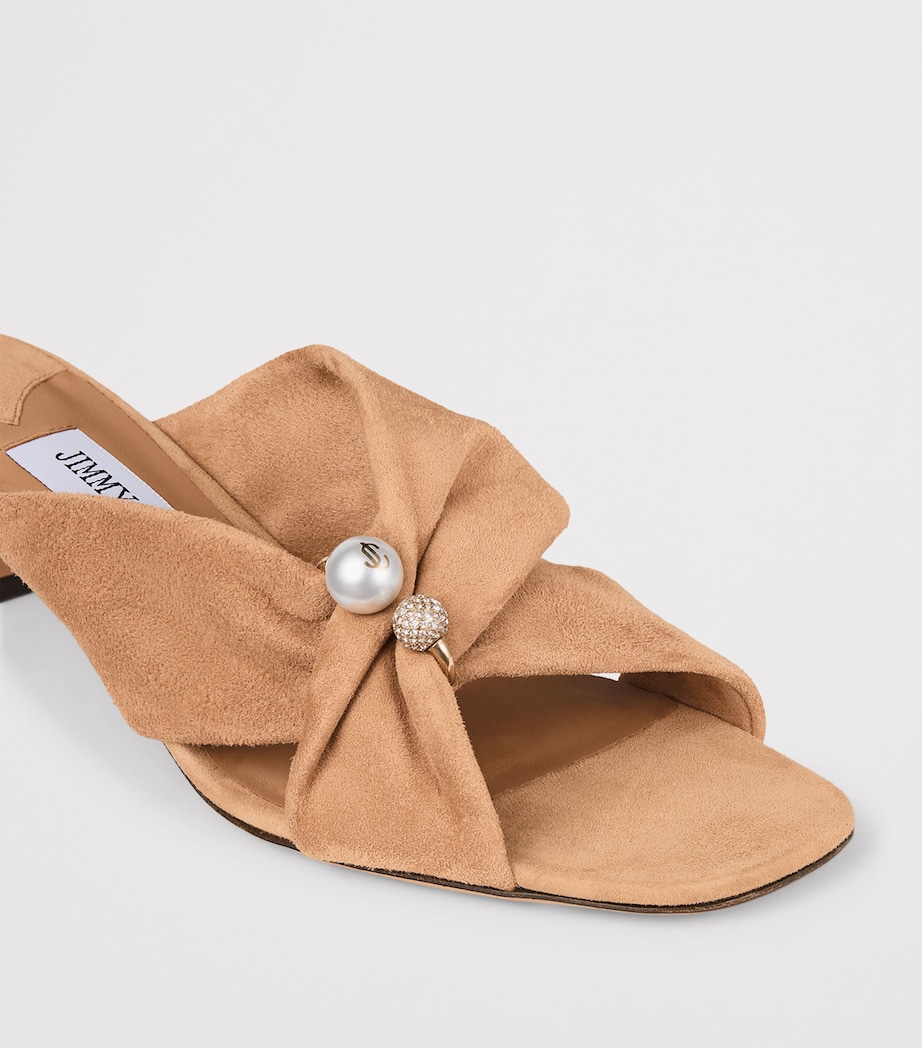Jimmy Choo Rafi 45 Leather Heeled Mules Toffee Image 6