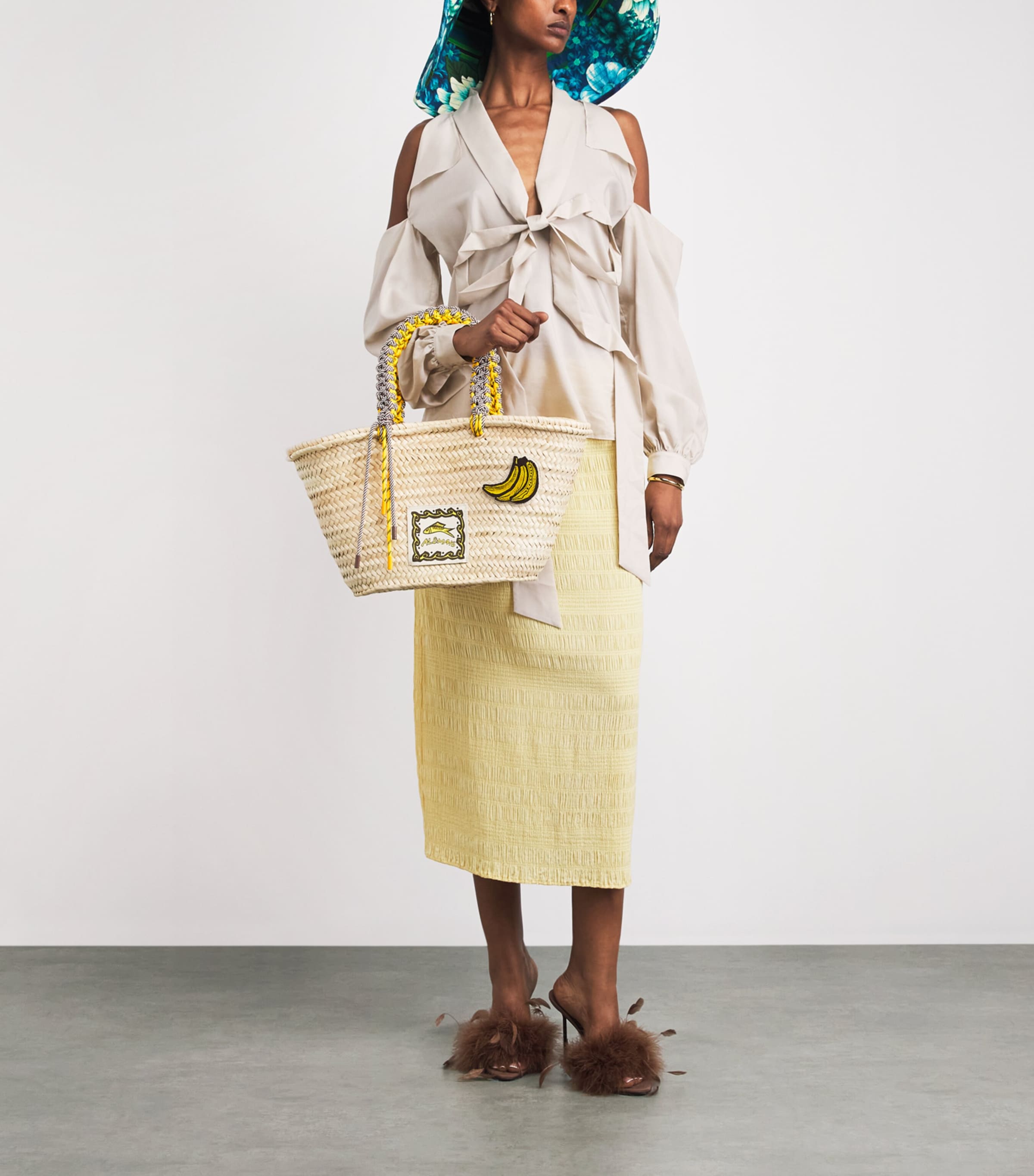 ALEMAIS Medium Woven Mona Basket Bag Image 2