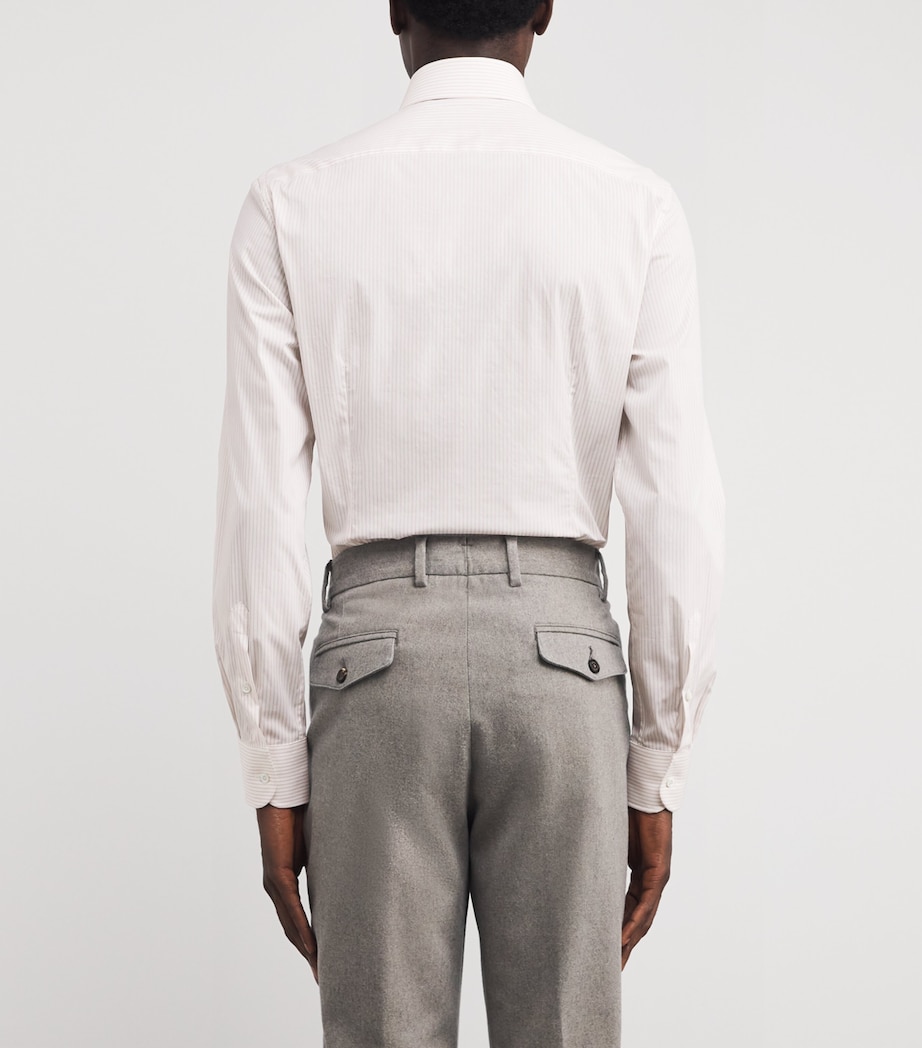 Cotton Stripe Long-Sleeve Shirt NATURAL / BEIGE 033 Image 4