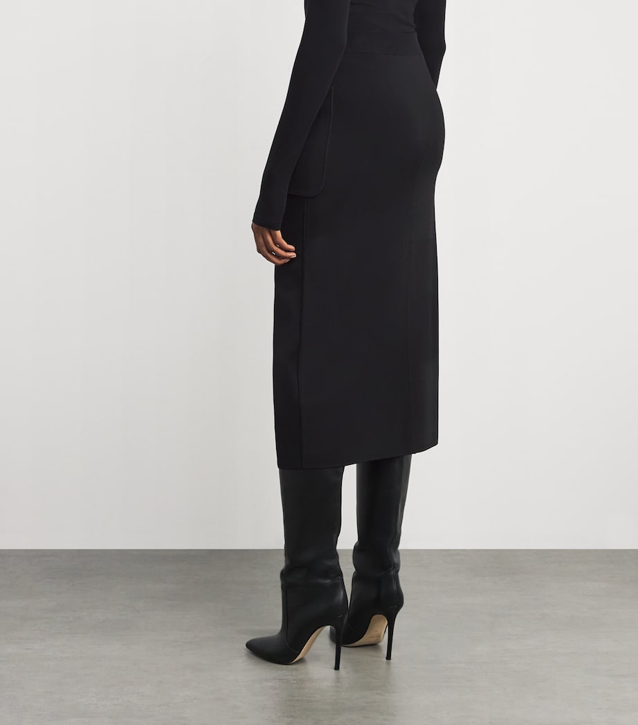 Milano-Knit Midi Skirt BLACK Image 4