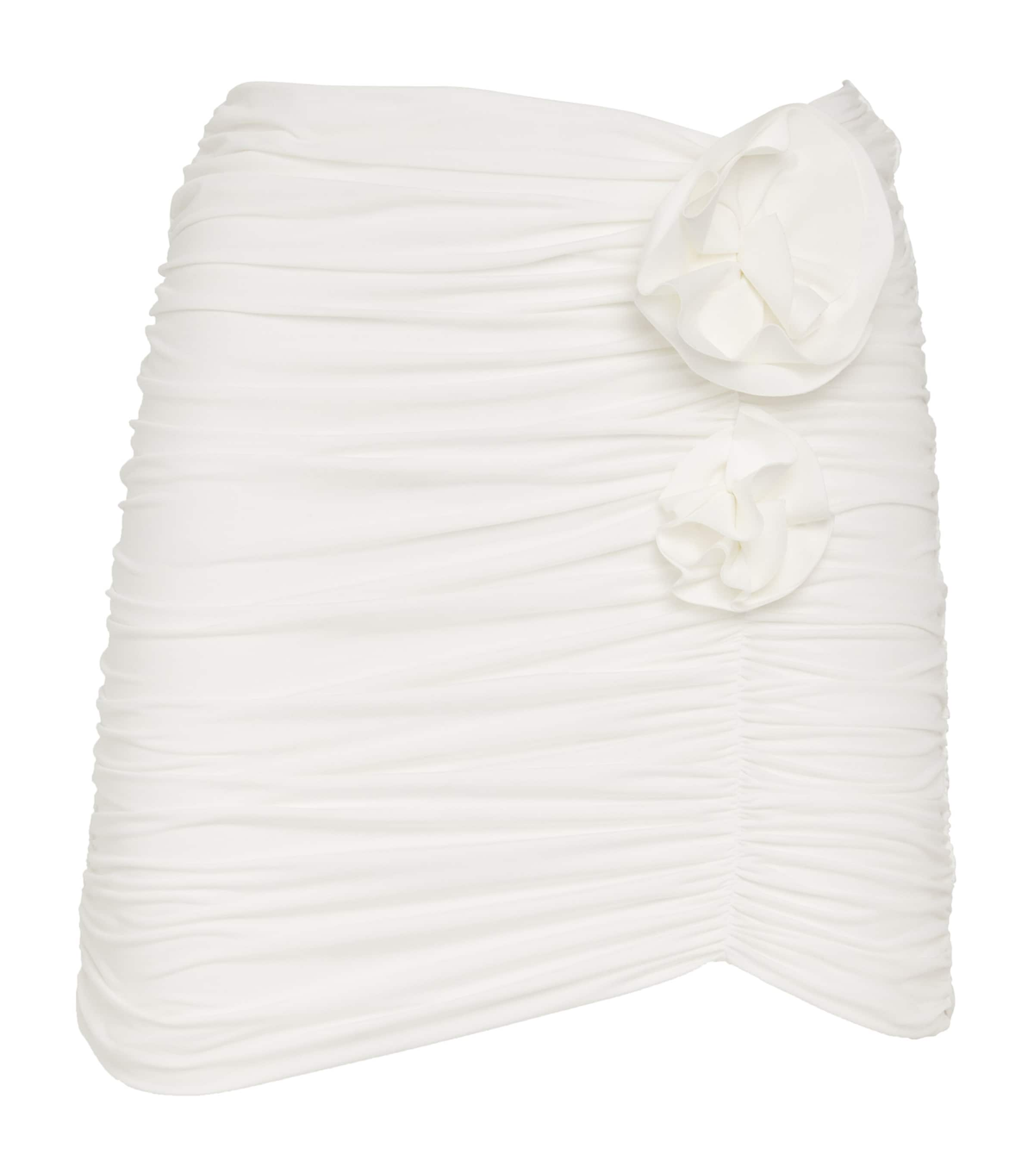 Maygel Coronel Ruched Margua Mini Skirt In White