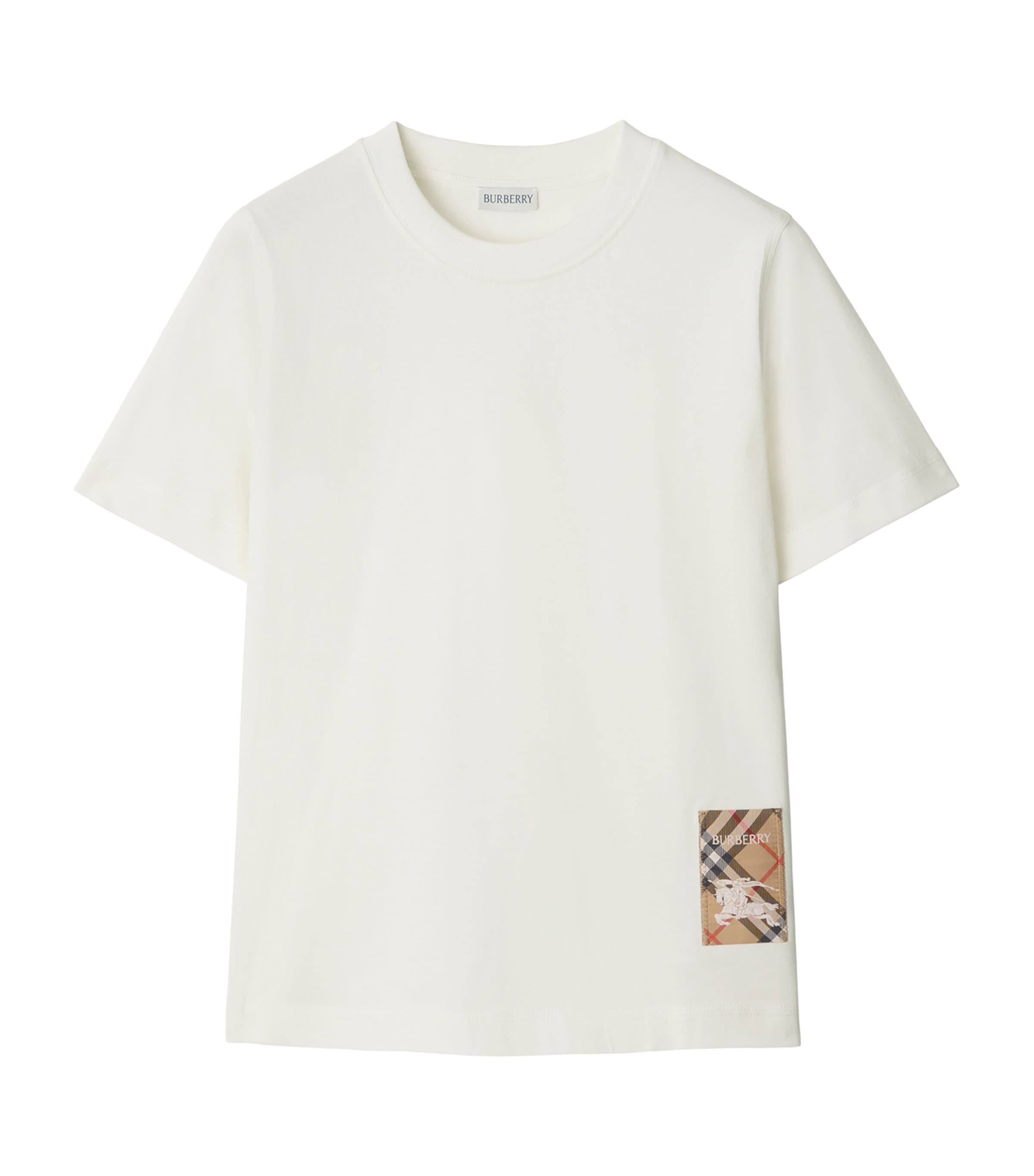 Burberry Cotton Check Label T-shirt In White