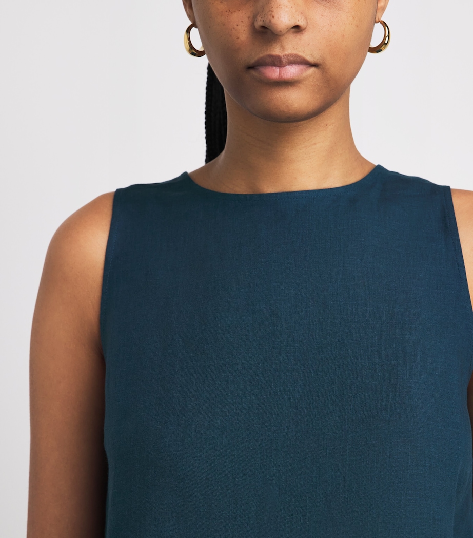 Eres Womens Linen Sleeveless Ravie Blouse Ocean Image 3