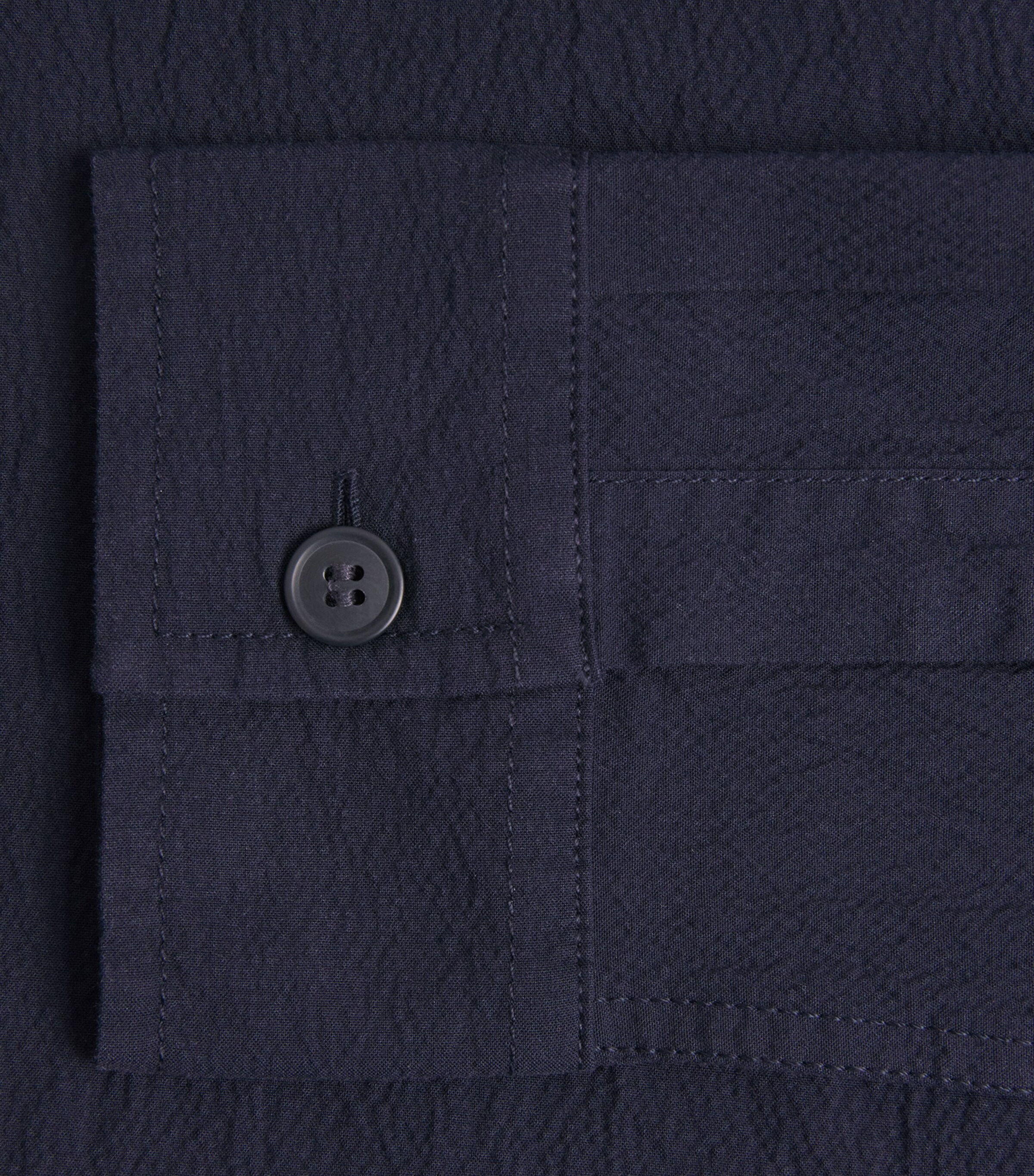 Fred Perry Mens Seersucker Double-Pocket Overshirt Navy Image 6