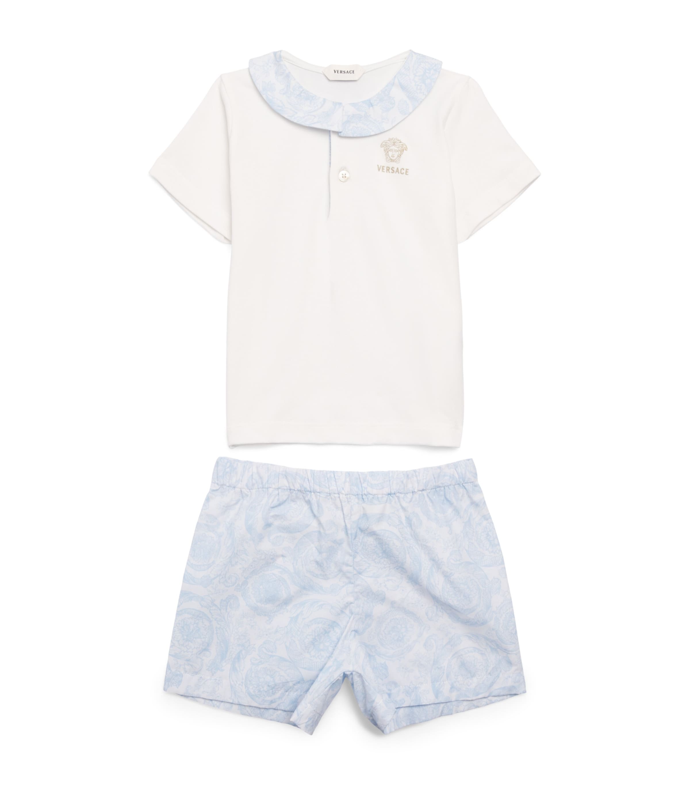 Versace Kids Printed Shirt and Shorts Set (1-18 Months) Image 1