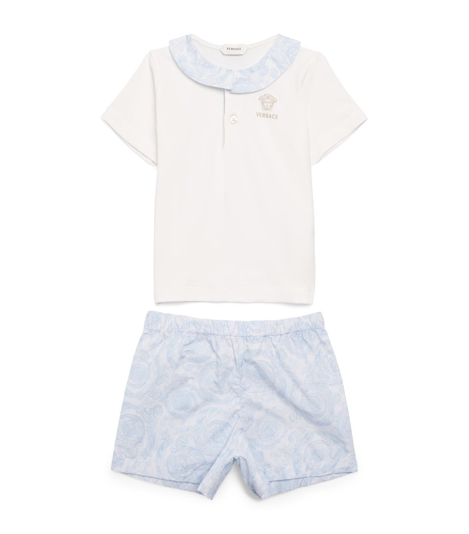 Versace Kids Printed Shirt and Shorts Set (1-18 Months) Image 1