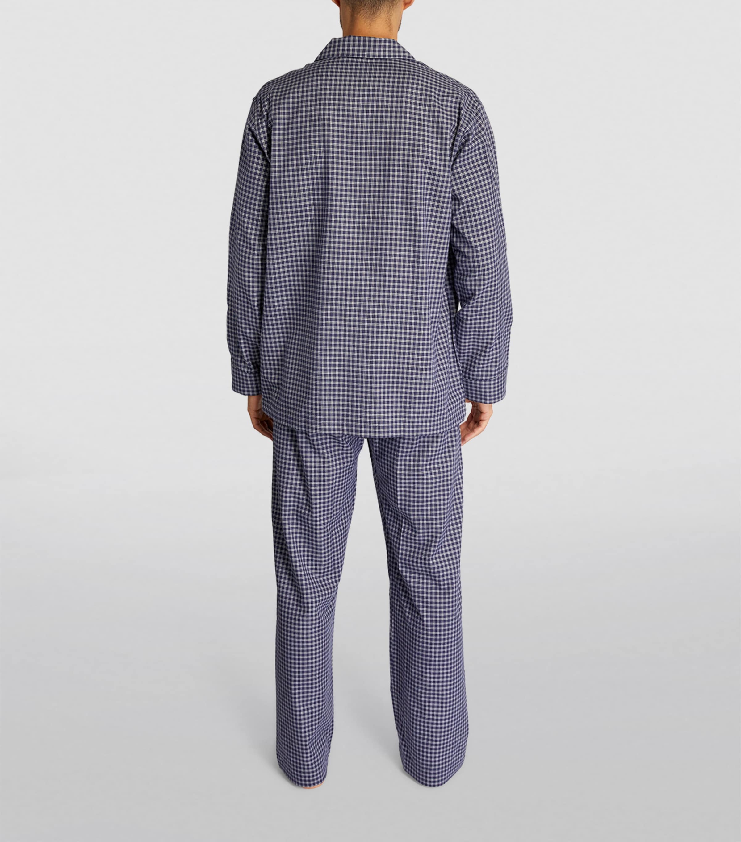 Brushed Cotton Check Pyjama Set NAVY Image 3