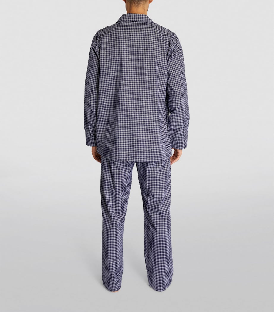 Brushed Cotton Check Pyjama Set NAVY Image 3
