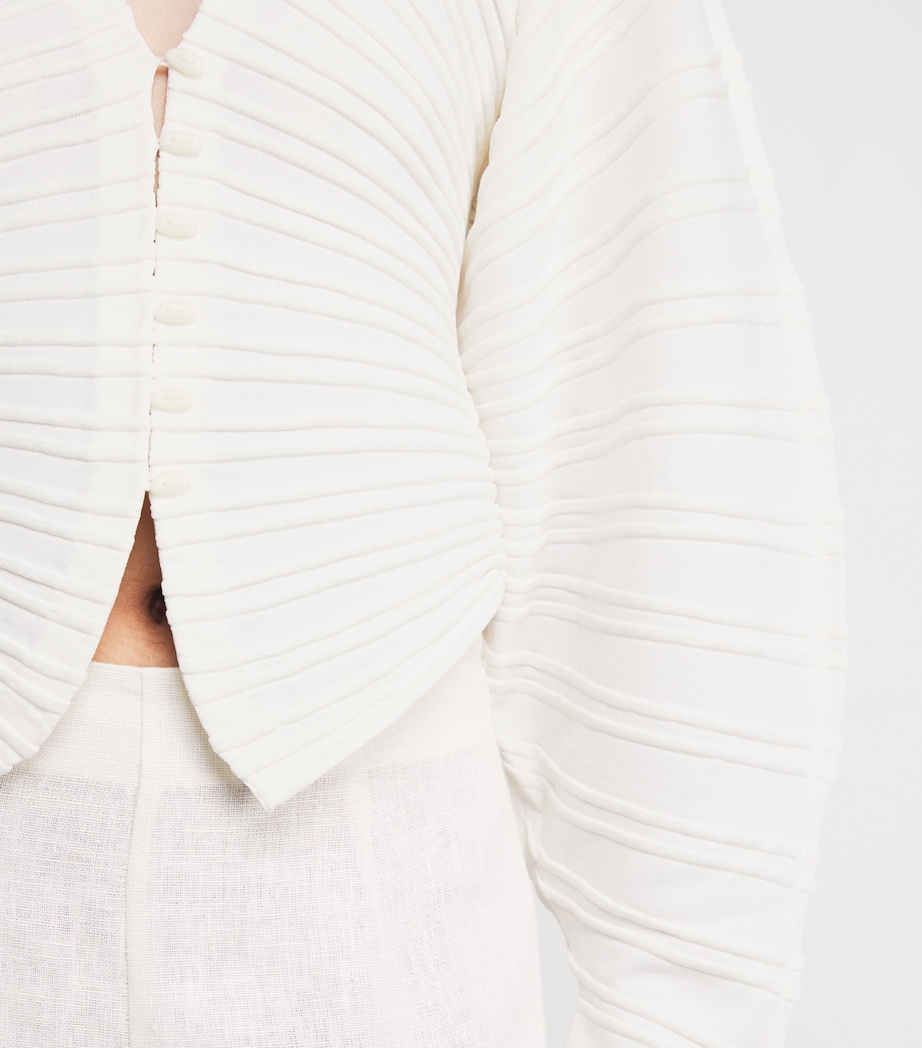 Rib-Knit Blair Cardigan OFF WHITE Image 6
