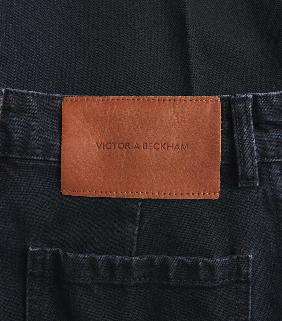 Victoria Beckham Womens Alina High-Rise Wide-Leg Jeans Ink Blue Image 7