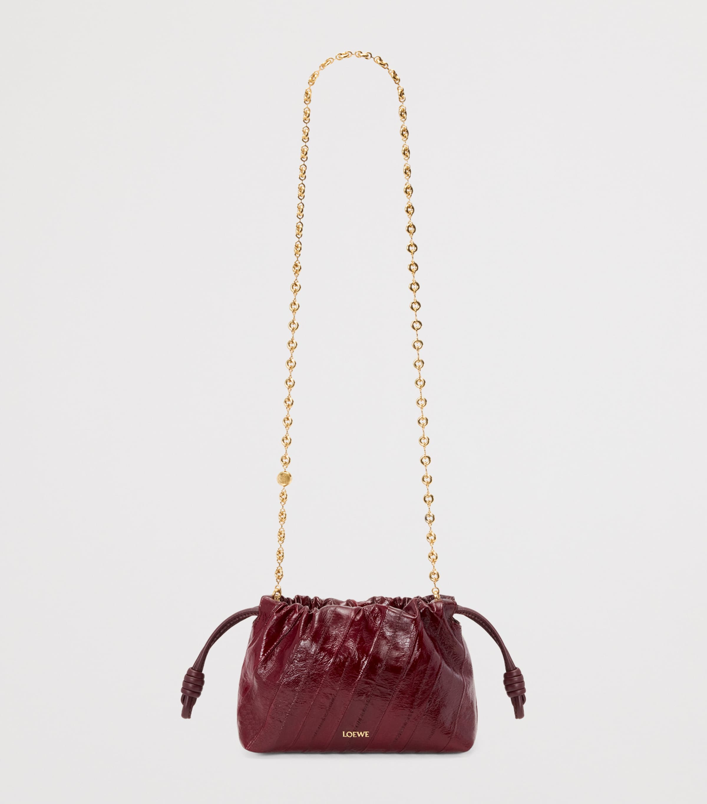 Mini Eel Leather Flamenco Purse BURGUNDY Image 6