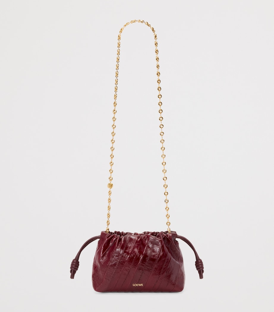 Mini Eel Leather Flamenco Purse BURGUNDY Image 6