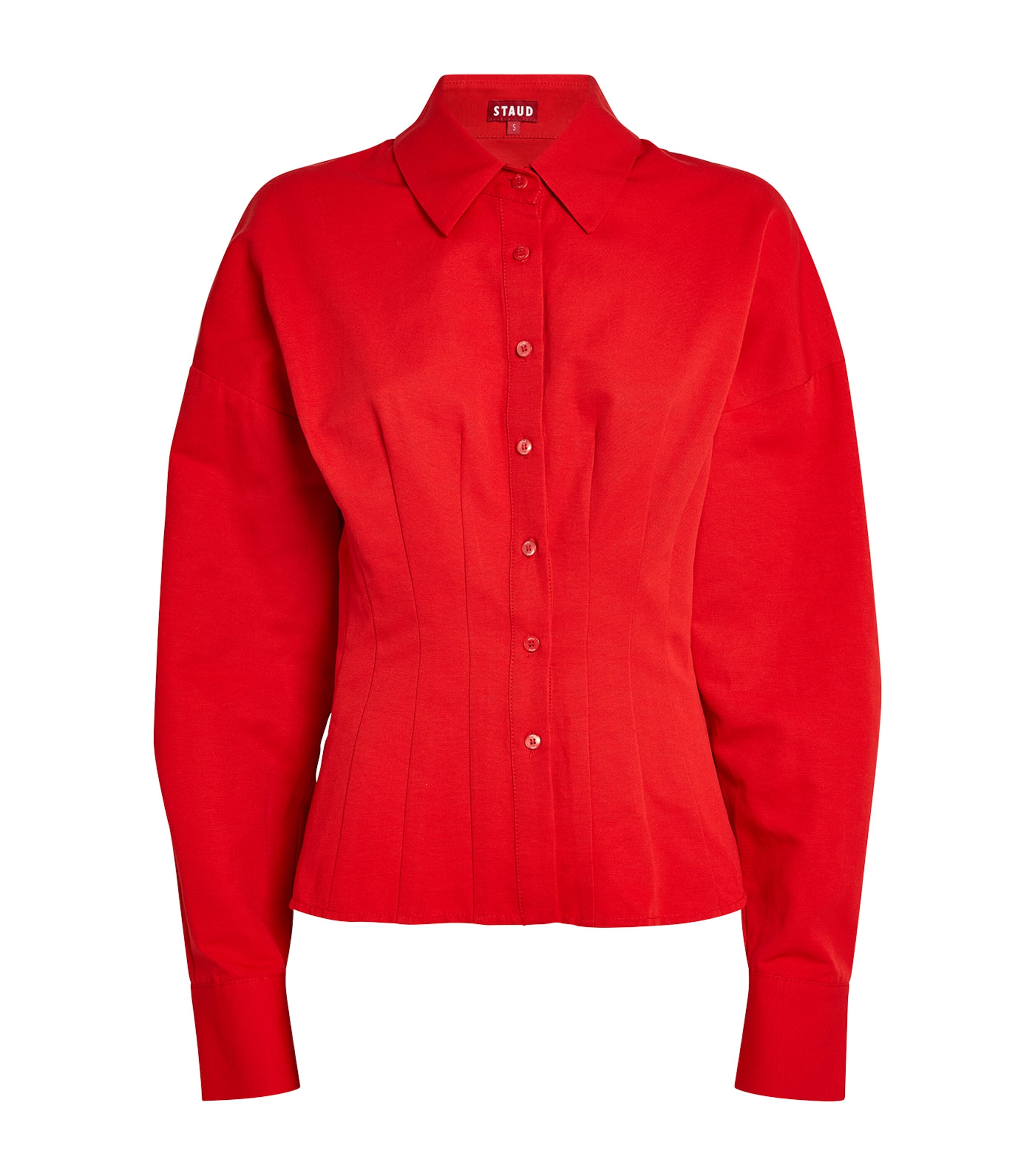 Shop Staud Ophelia Shirt In Red