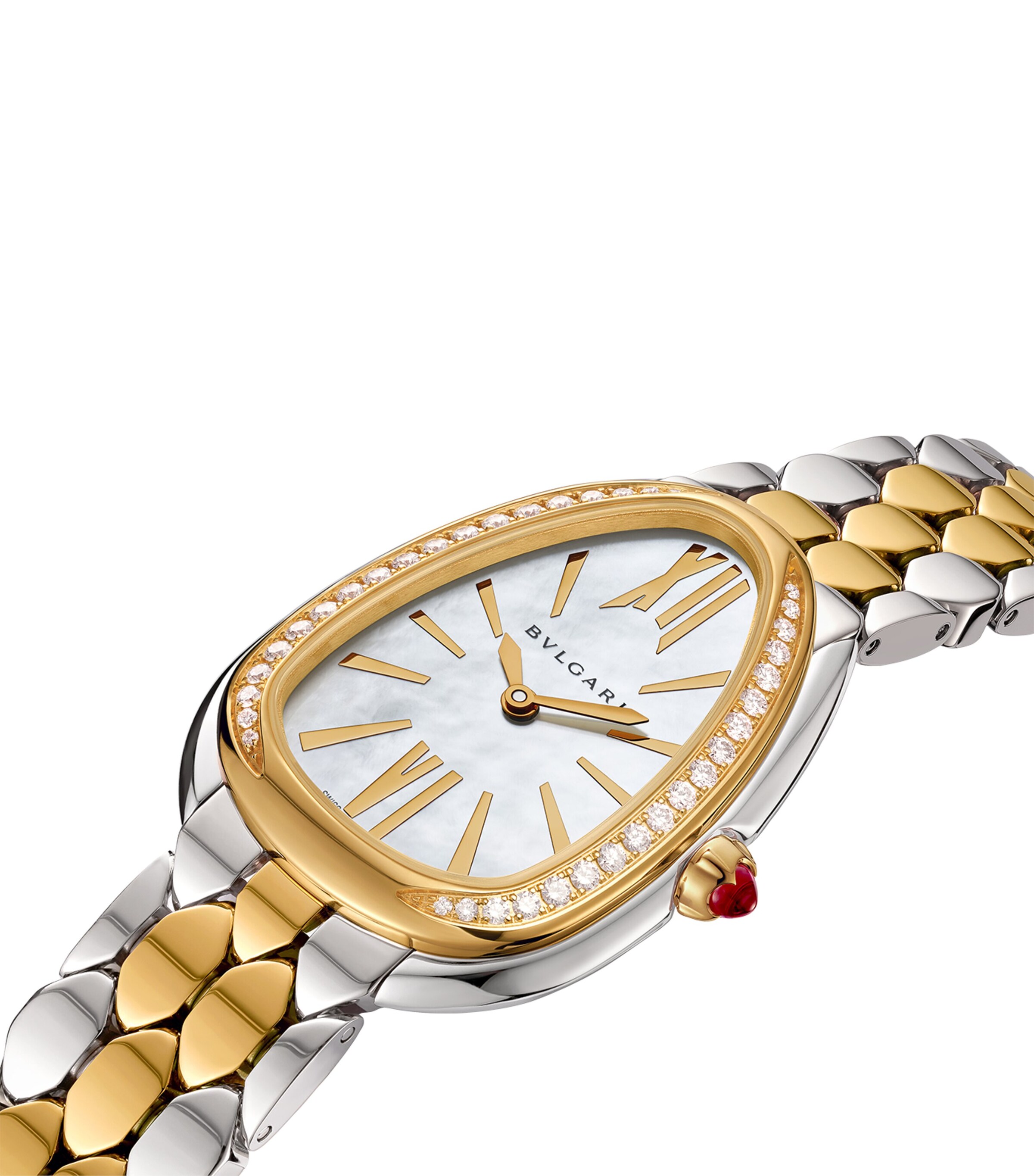 Yellow Gold, Stainless Steel and Diamond Serpenti Seduttori Watch 33mm MOTHER OF PEARL Image 5