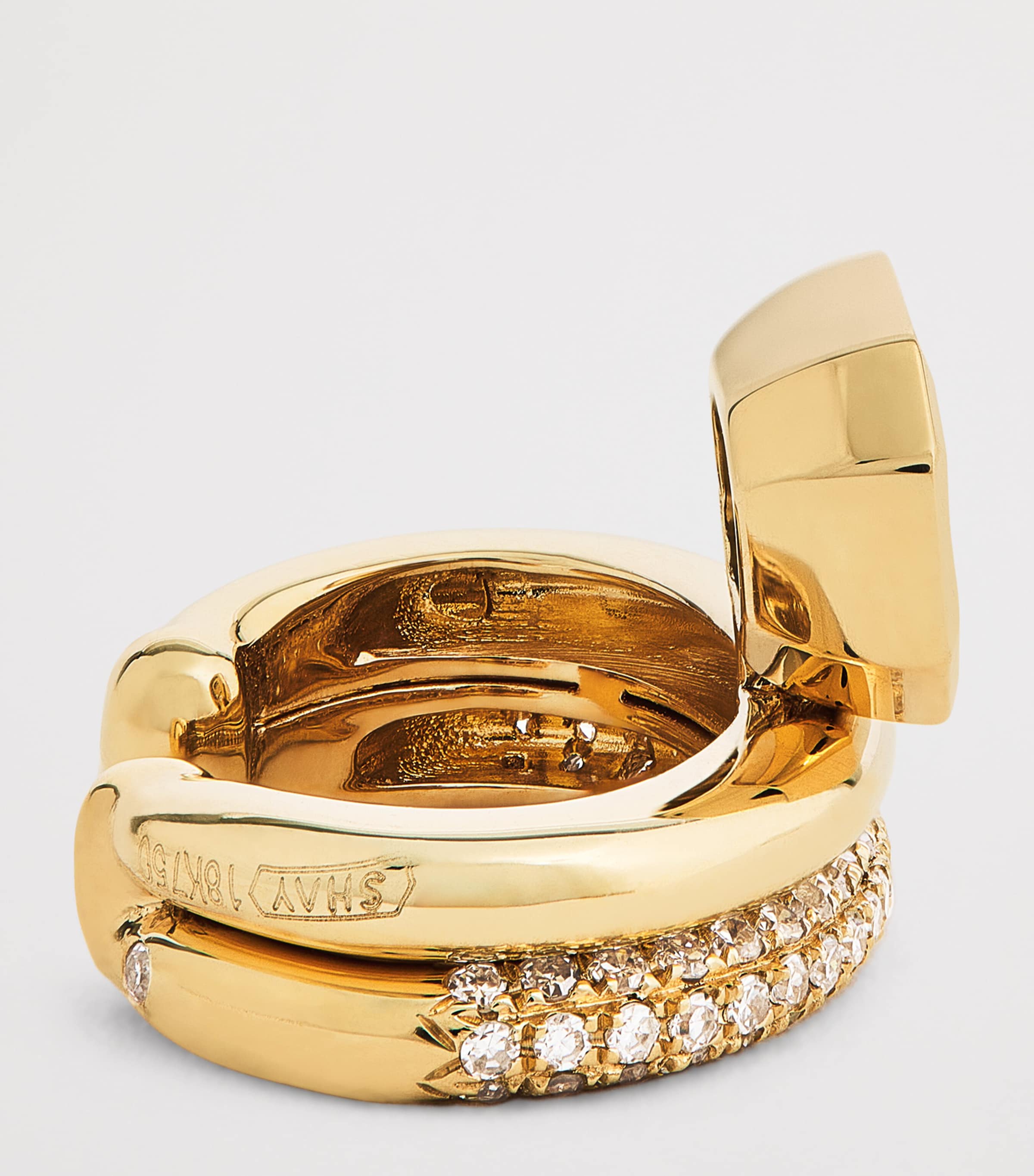 Yellow Gold and Diamond Floating Ear Cuff YELLOW GOLD Image 4