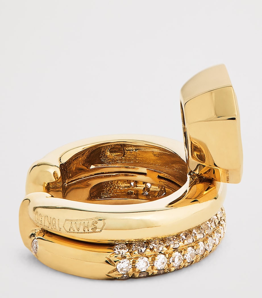 Yellow Gold and Diamond Floating Ear Cuff YELLOW GOLD Image 4