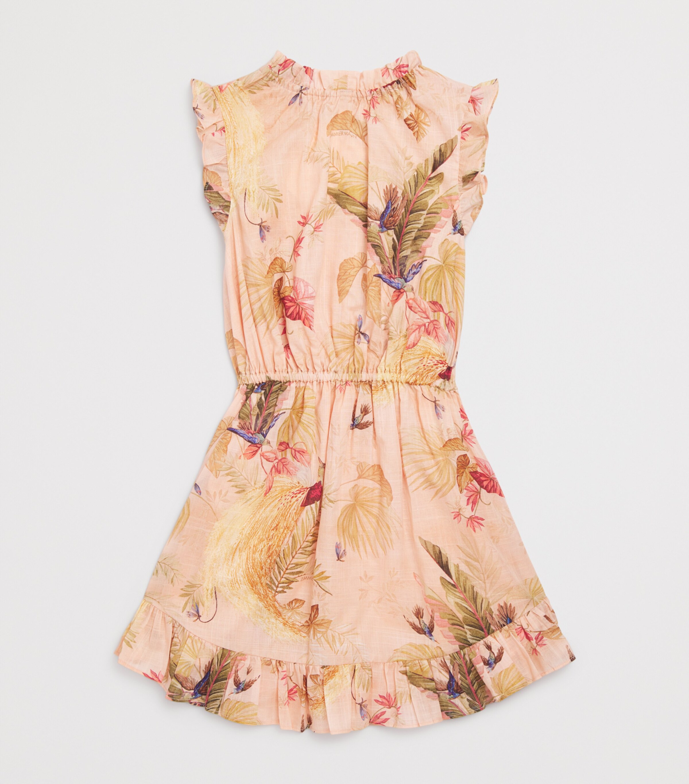Zimmermann Kids Cotton Rhiannon Flip Dress (2-12 Years) Pink Palm Floral Image 2