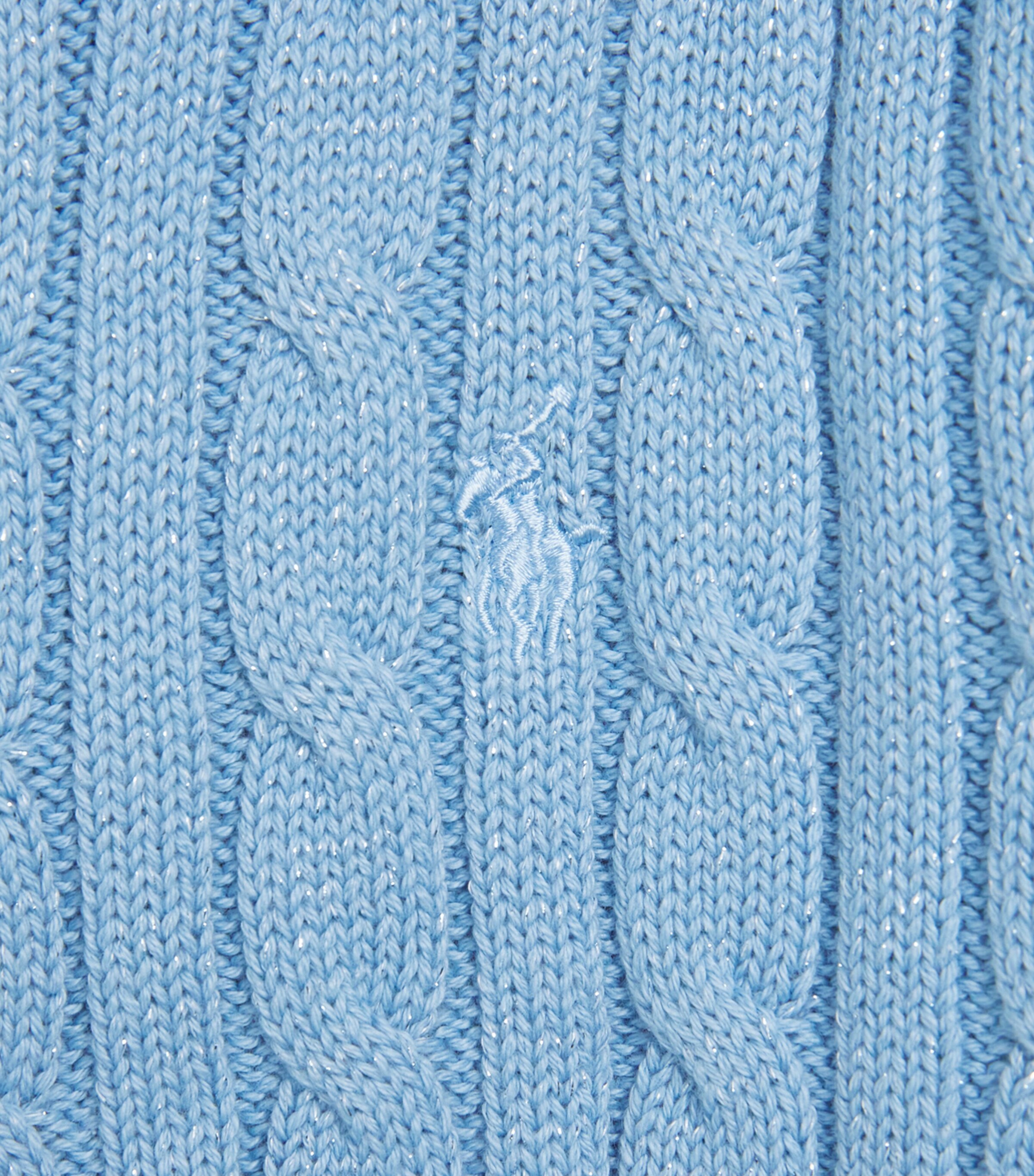 Ralph Lauren Kids Cotton-Blend Cable-Knit Sparkle Cardigan (2-6 Years) Blue Image 3