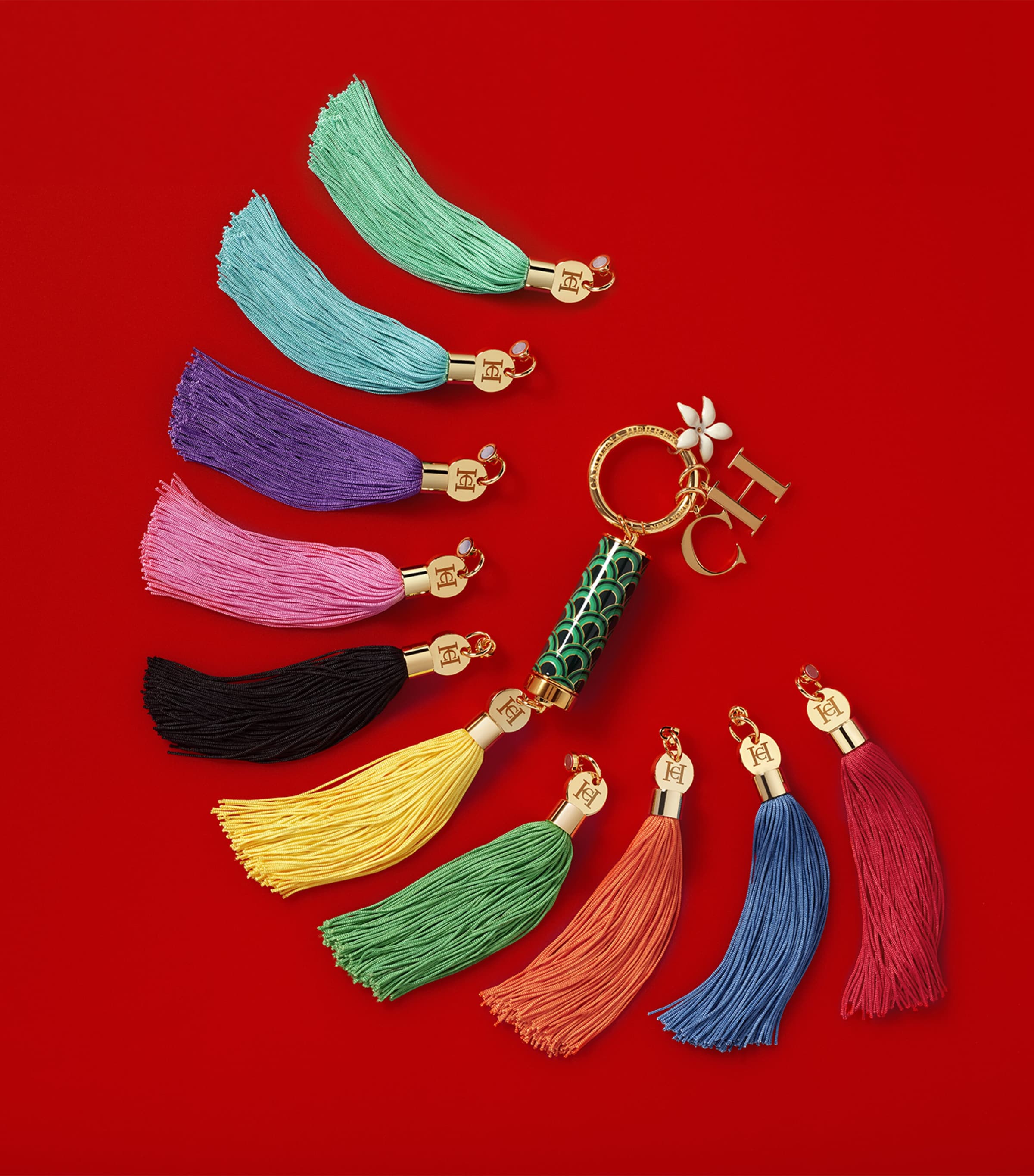 Herrera Lipstick Case Tassel Charm RED Image 2