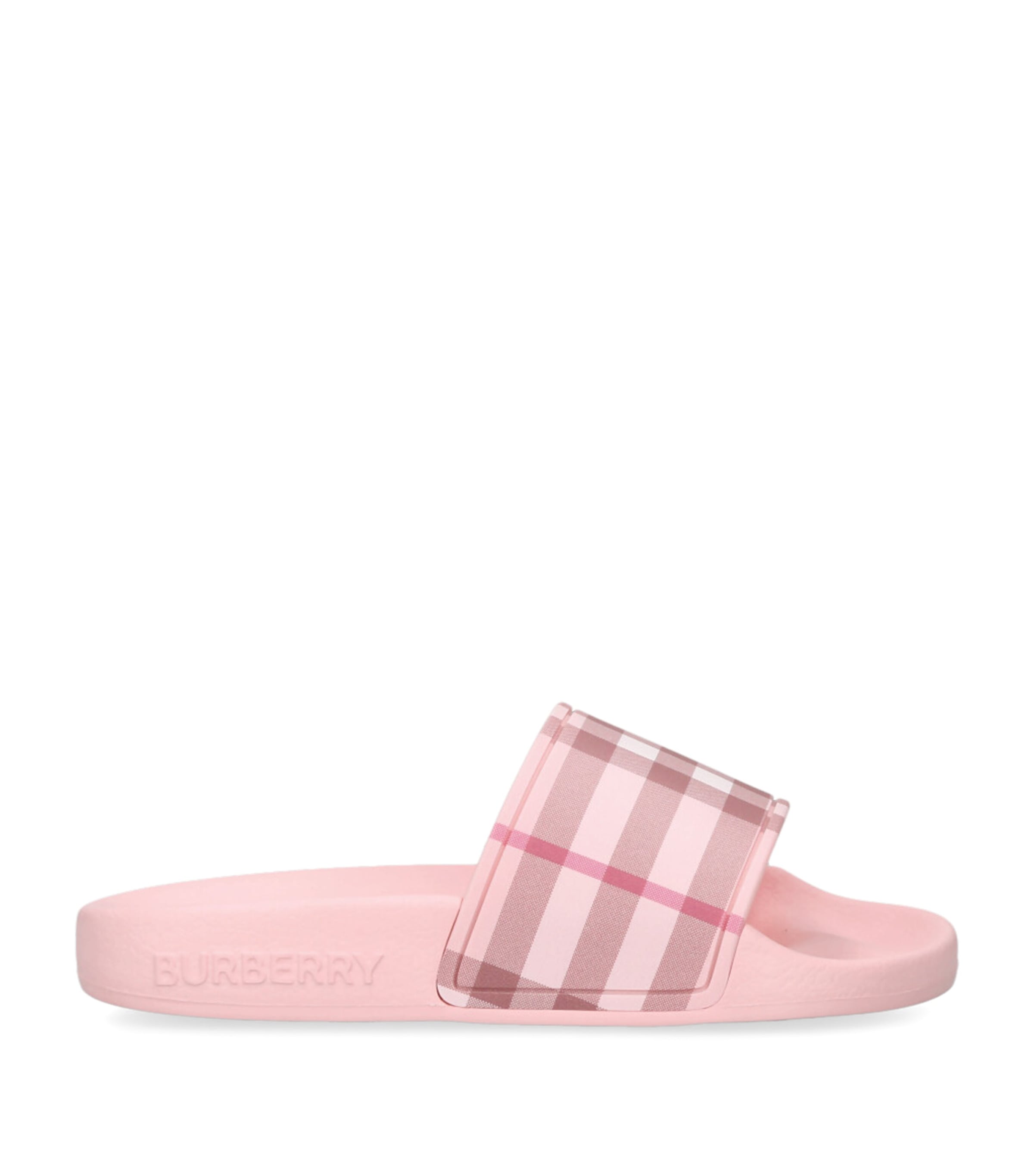 Burberry Kids Check Furley Slides Pink Image 1