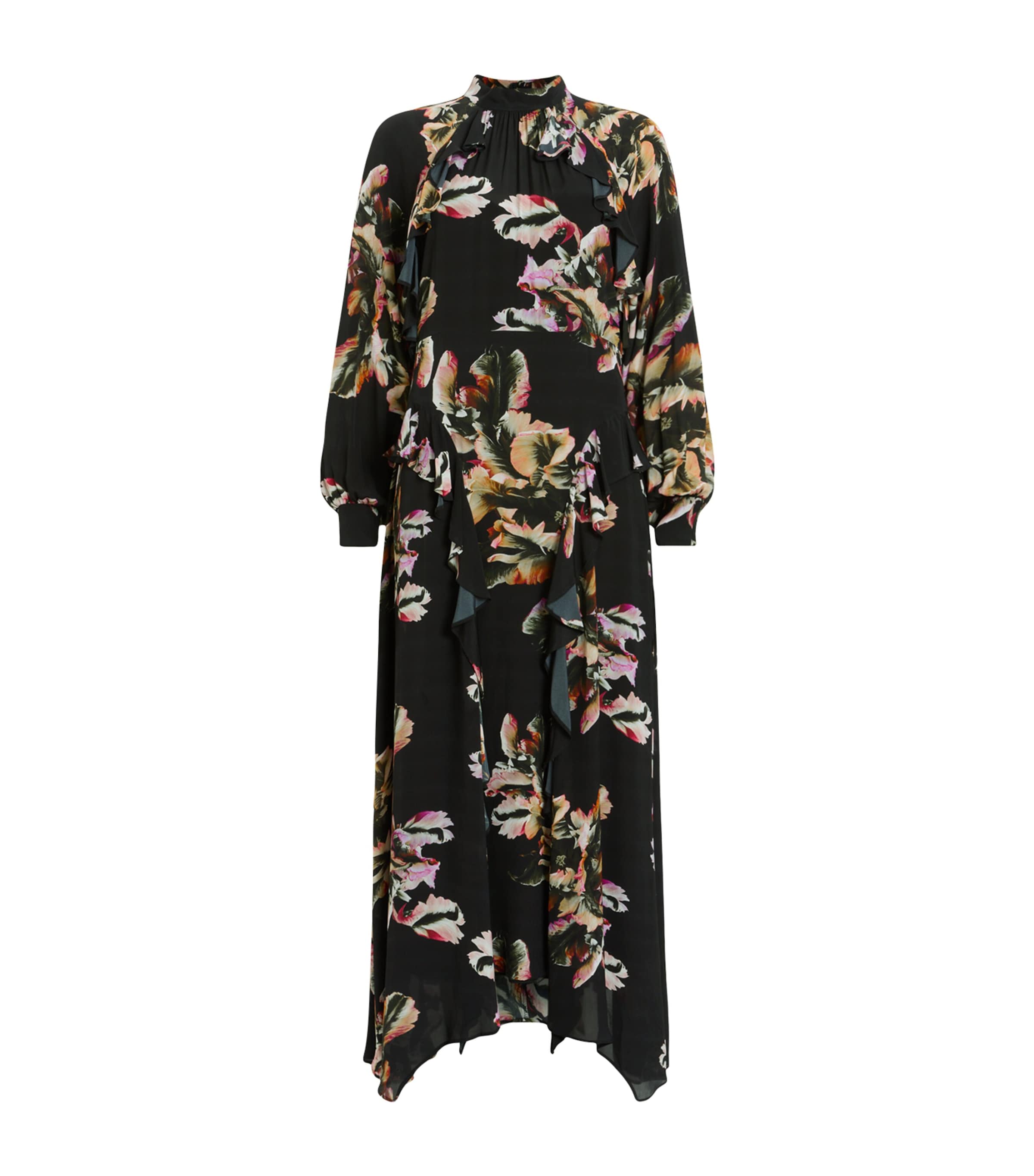 Allsaints Floral Jessica Maxi Dress In Pink