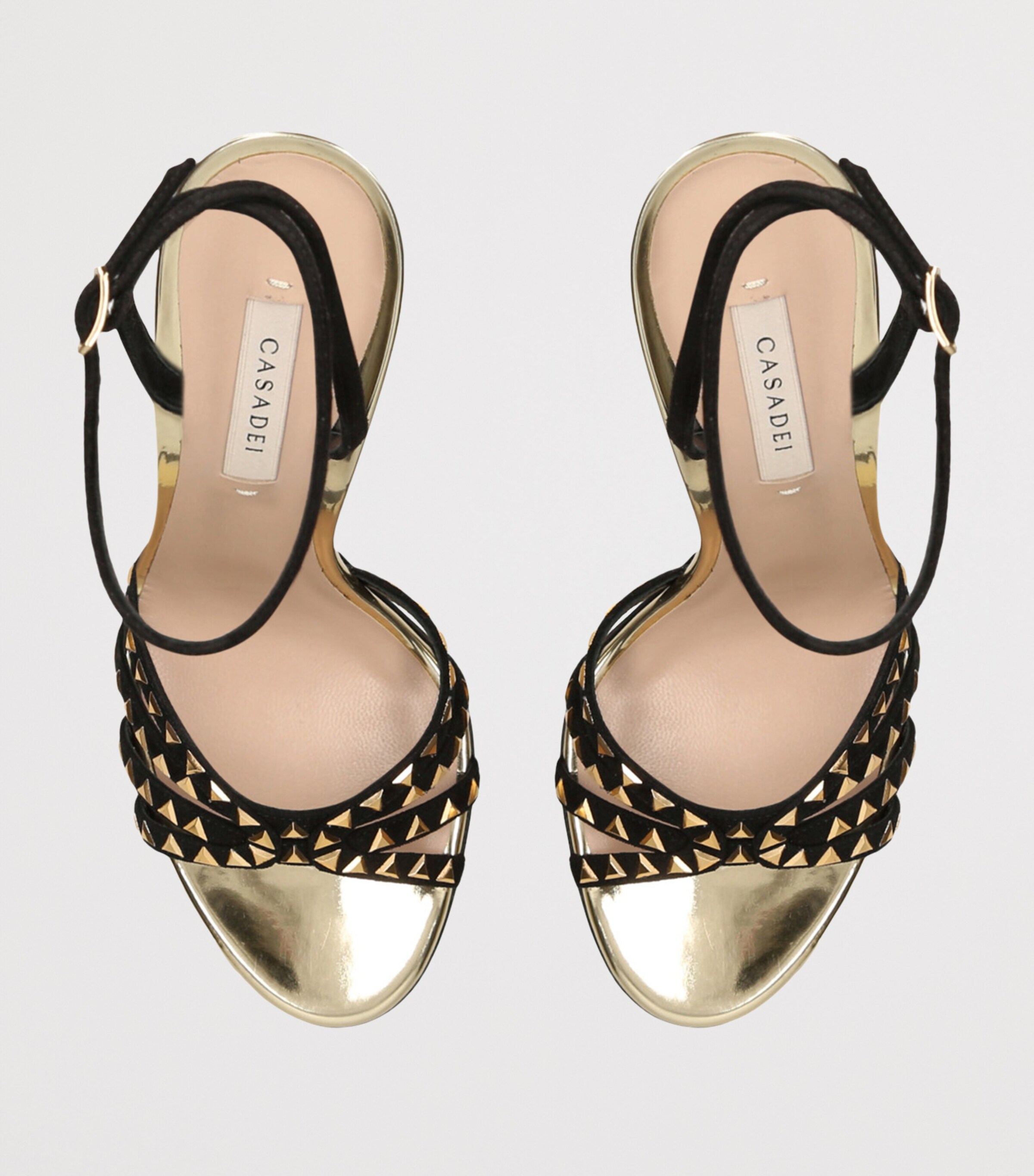 Casadei Suede Julia Divine Heeled Sandals 100 Gold Comb Image 4