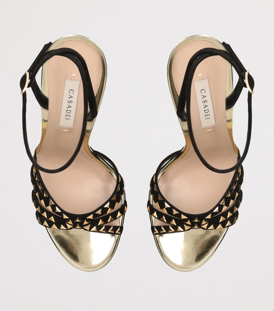 Suede Julia Divine Heeled Sandals 100 GOLD COMB Image 4