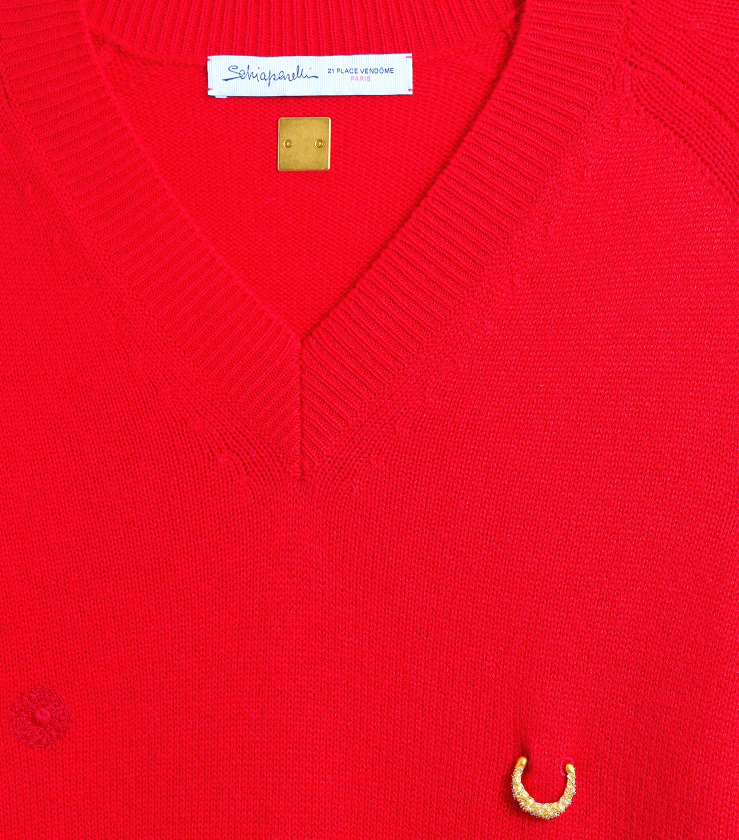 Cashmere Pierced Sweater 300 RED Image 5