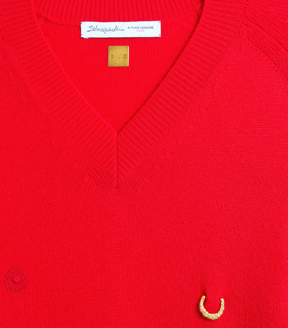 Cashmere Pierced Sweater 300 RED Image 5