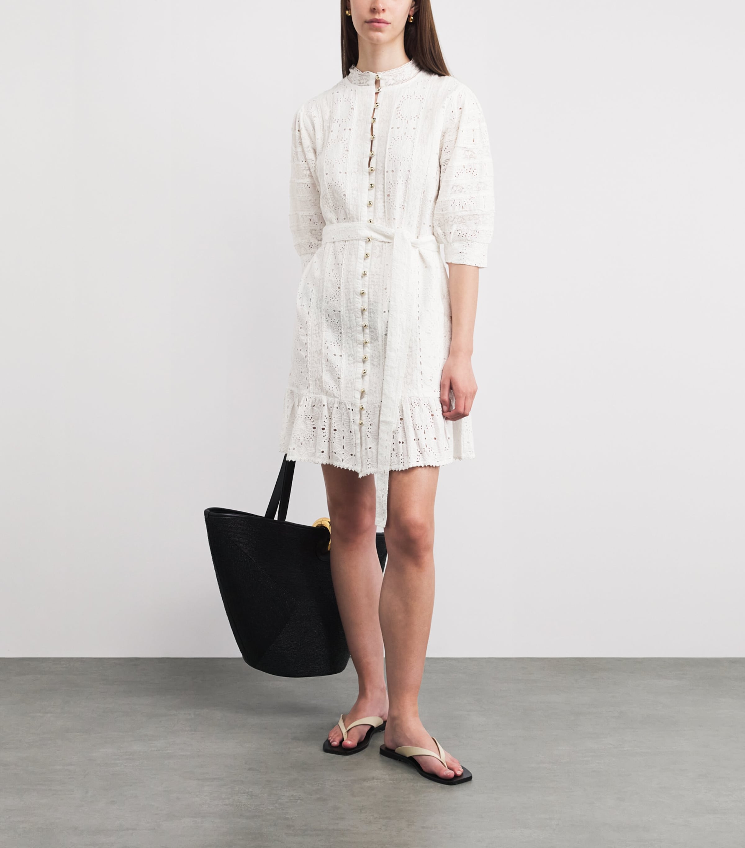 Melissa Odabash Womens Cotton Reagan Mini Dress White Image 2