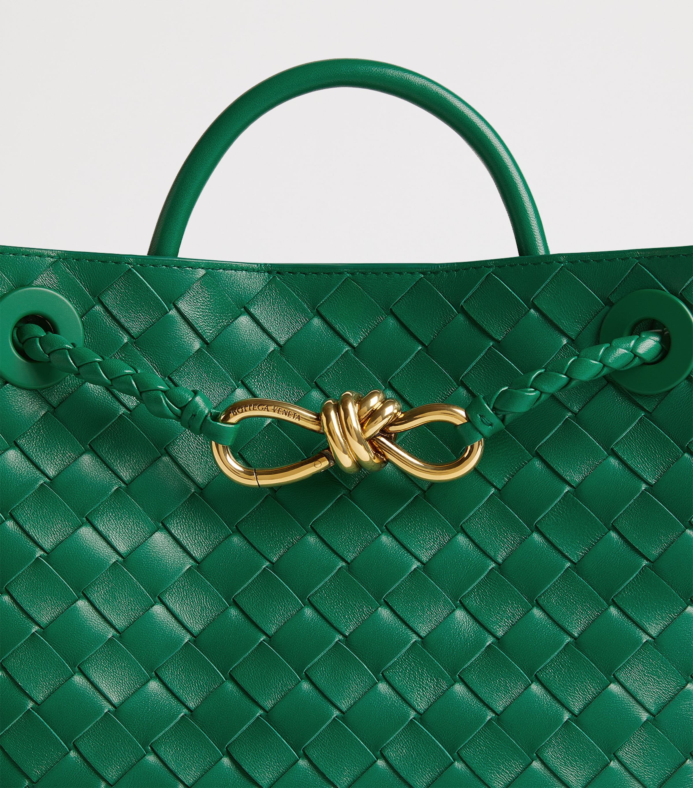 Small Intrecciato Leather Andiamo Top-Handle Bag 3196 Image 8