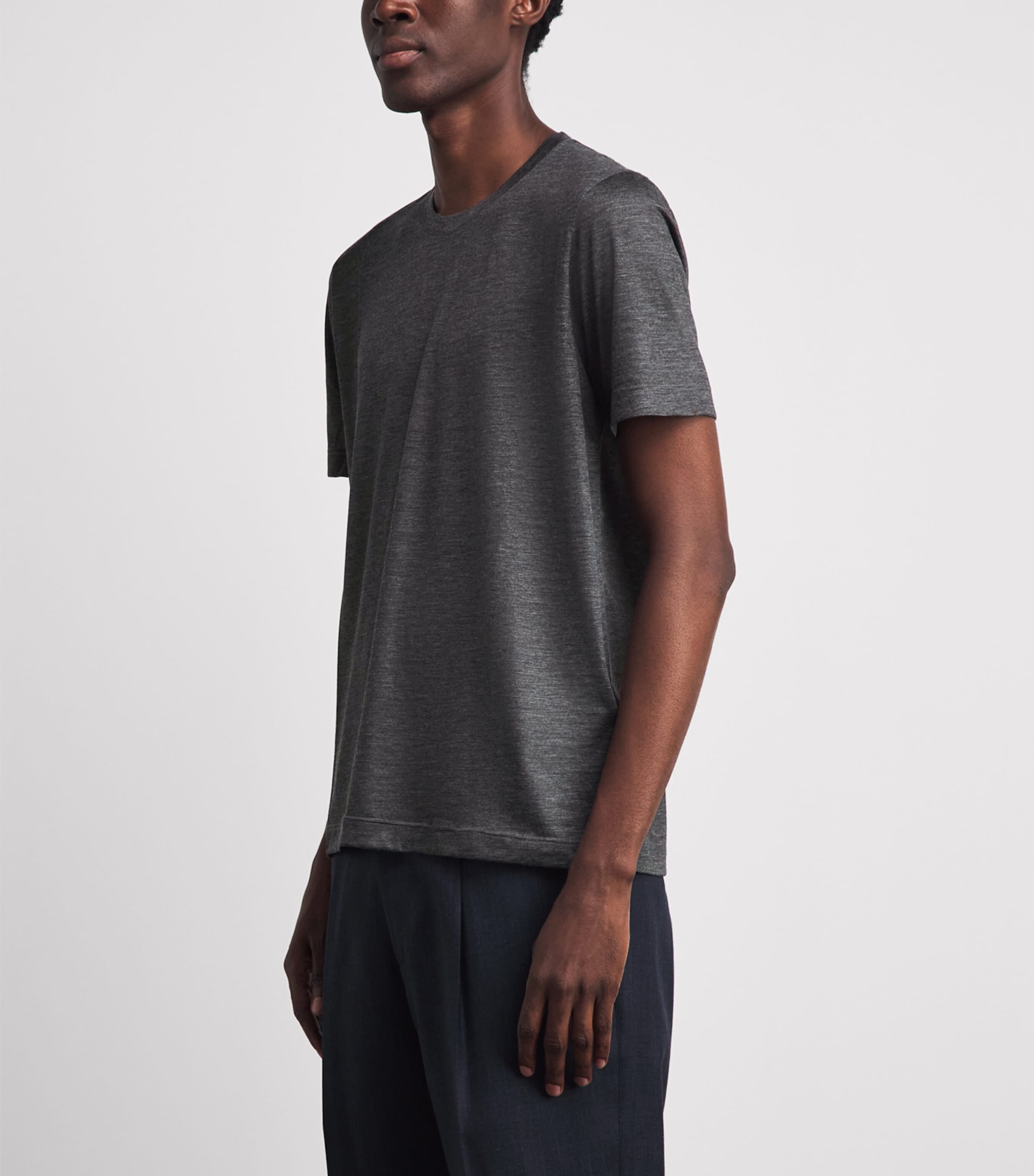 Marco Pescarolo Womens Cashmere T-Shirt Dark Grey Image 4