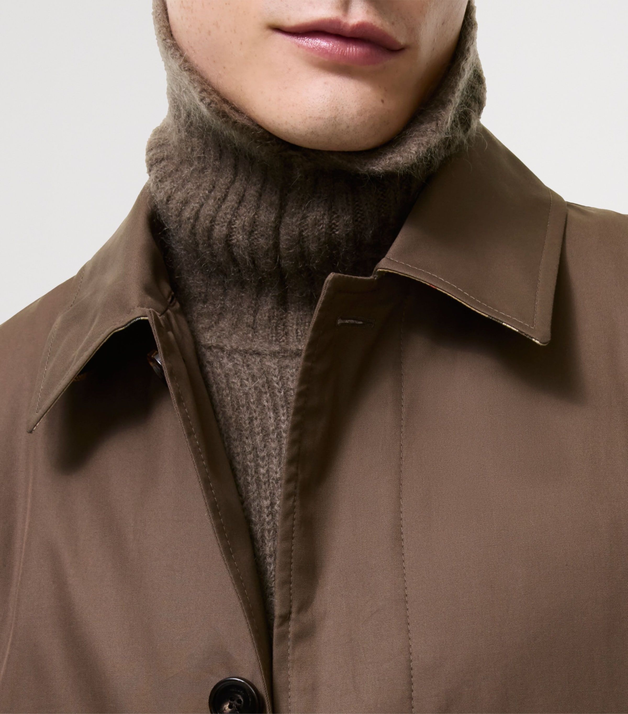 Burberry Mens Cotton Gabardine Car Coat Sepia Brown Image 5