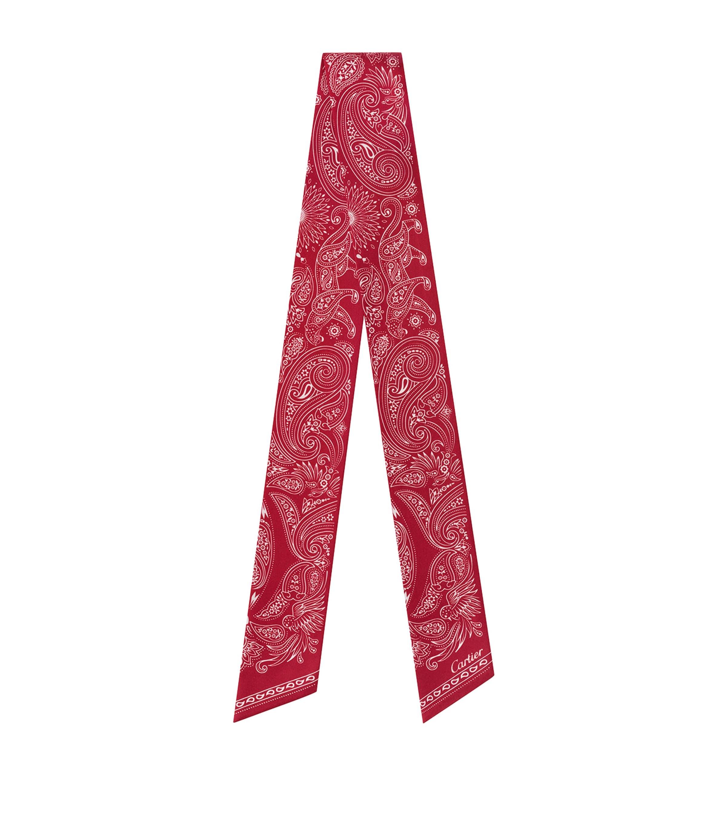 Cartier Womens Red Double C De Graphic-print Silk-twill Scarf